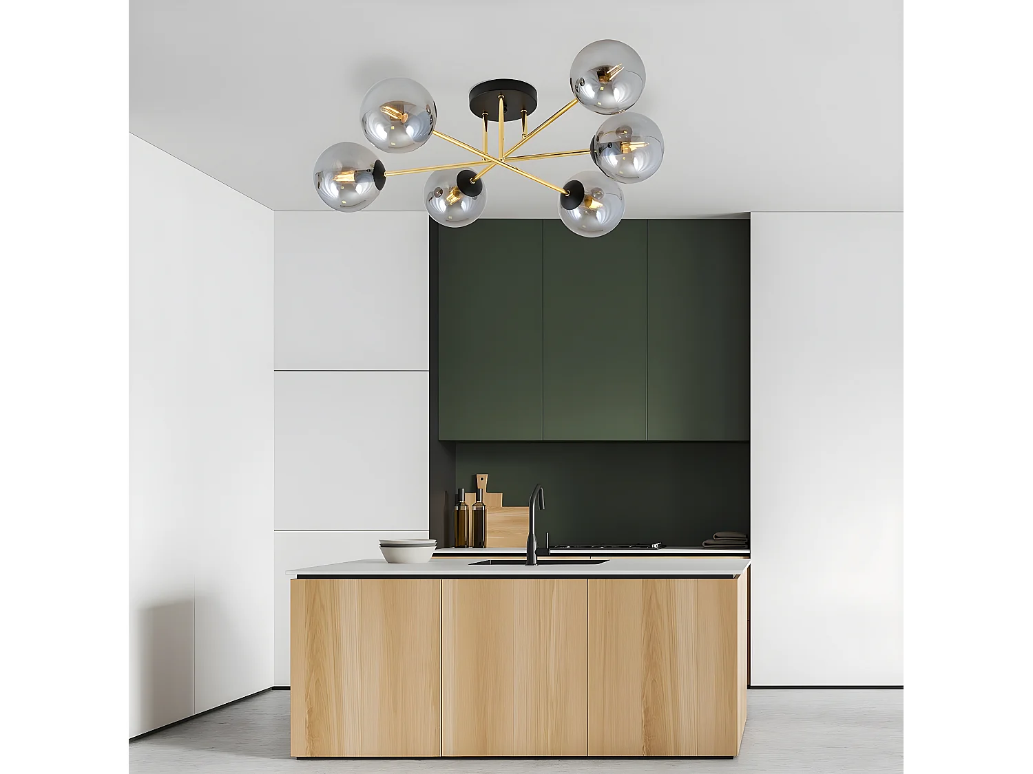 Plafonnier Magnum, Noir, 55x23x75 cm, Seven Design