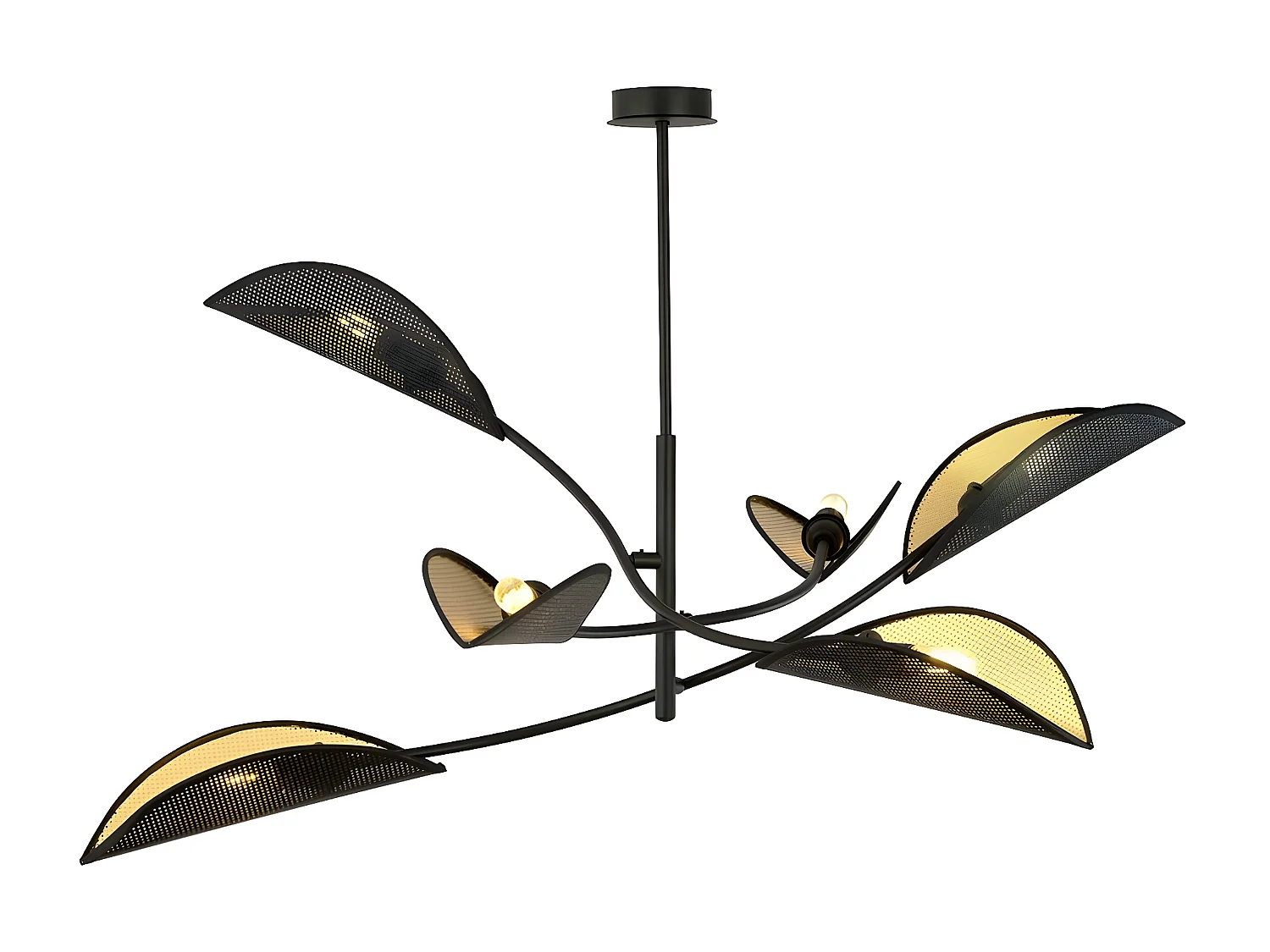 Candeeiro Suspenso Lotus 1, Preto, 102x51x102 cm, Seven Design