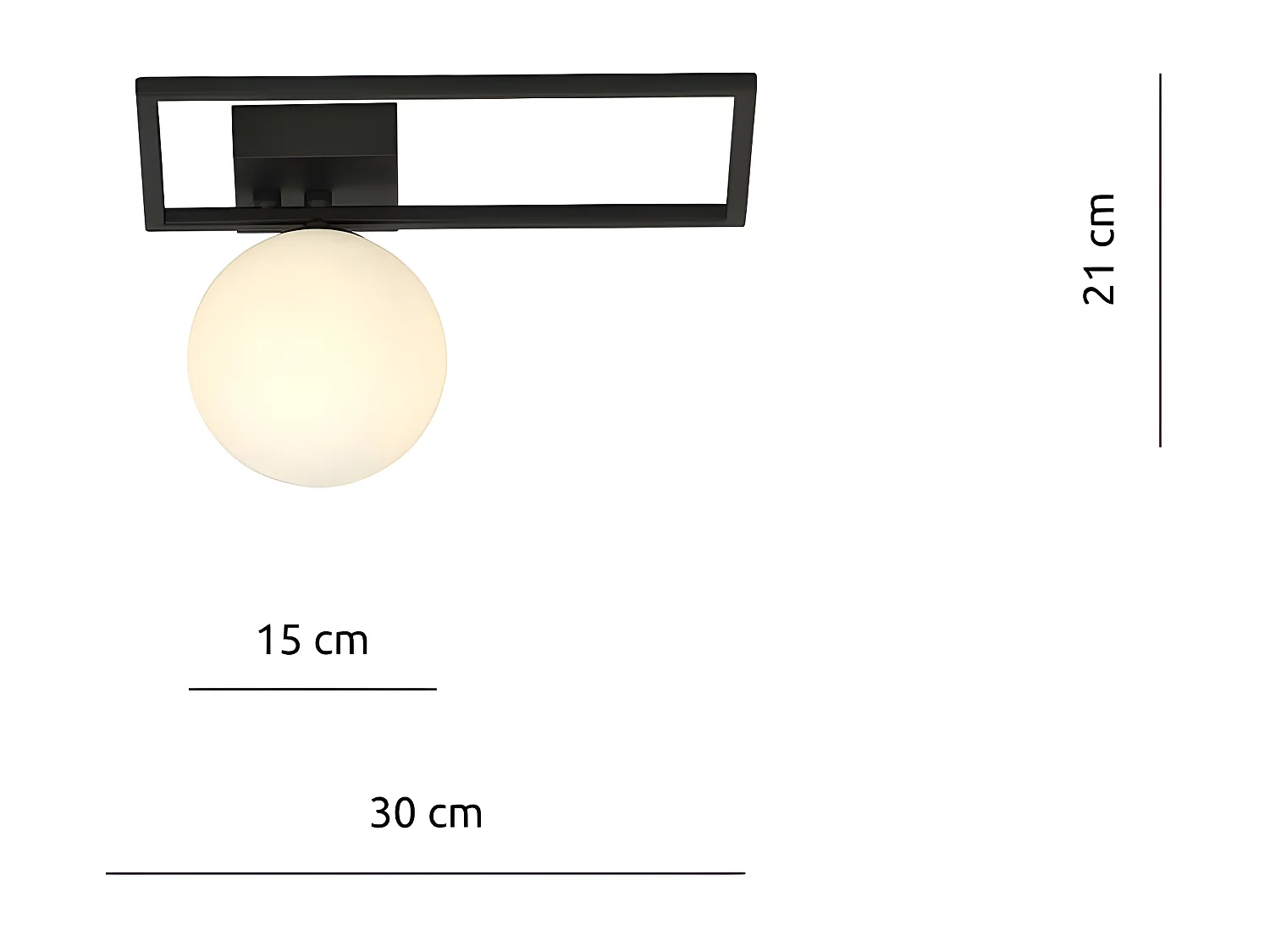 Plafondlamp Imago 3, Zwart, 30x21x18 cm, Seven Design