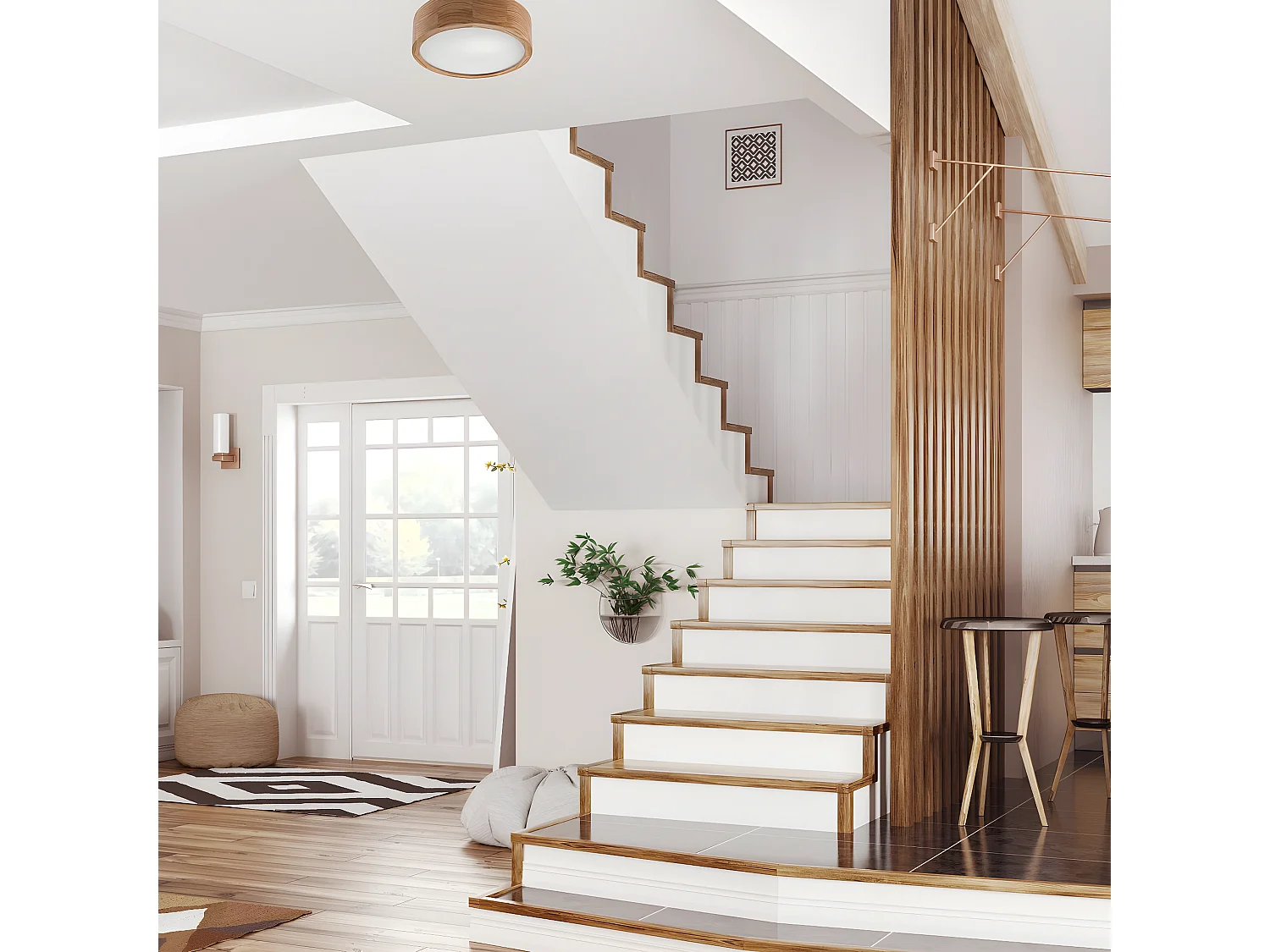 Plafonnier Eveline, Marron, 27x27x8 cm, EPIKASA