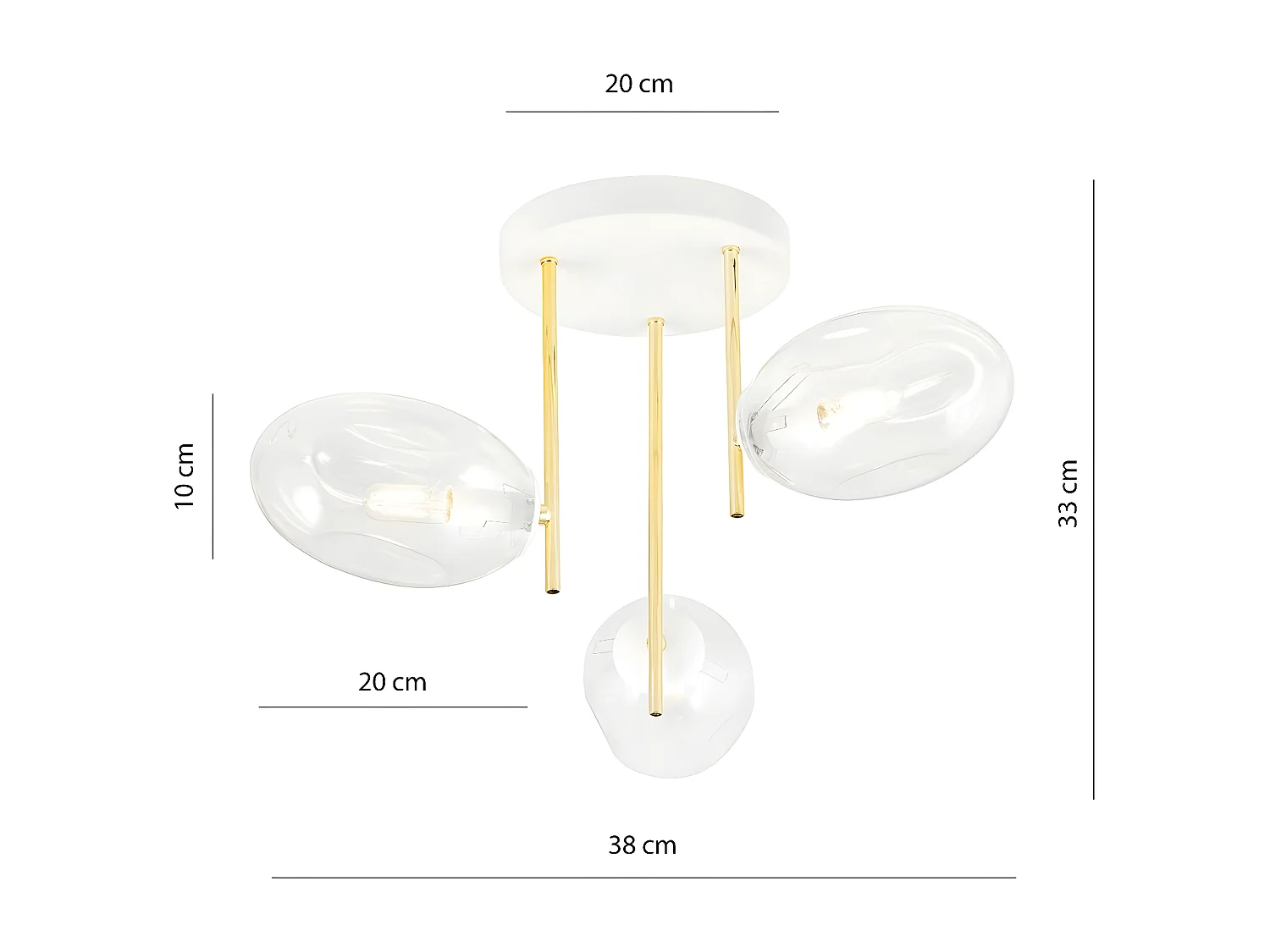Plafonnier Argo, Blanc, 38x32,5x38 cm, EPIKASA