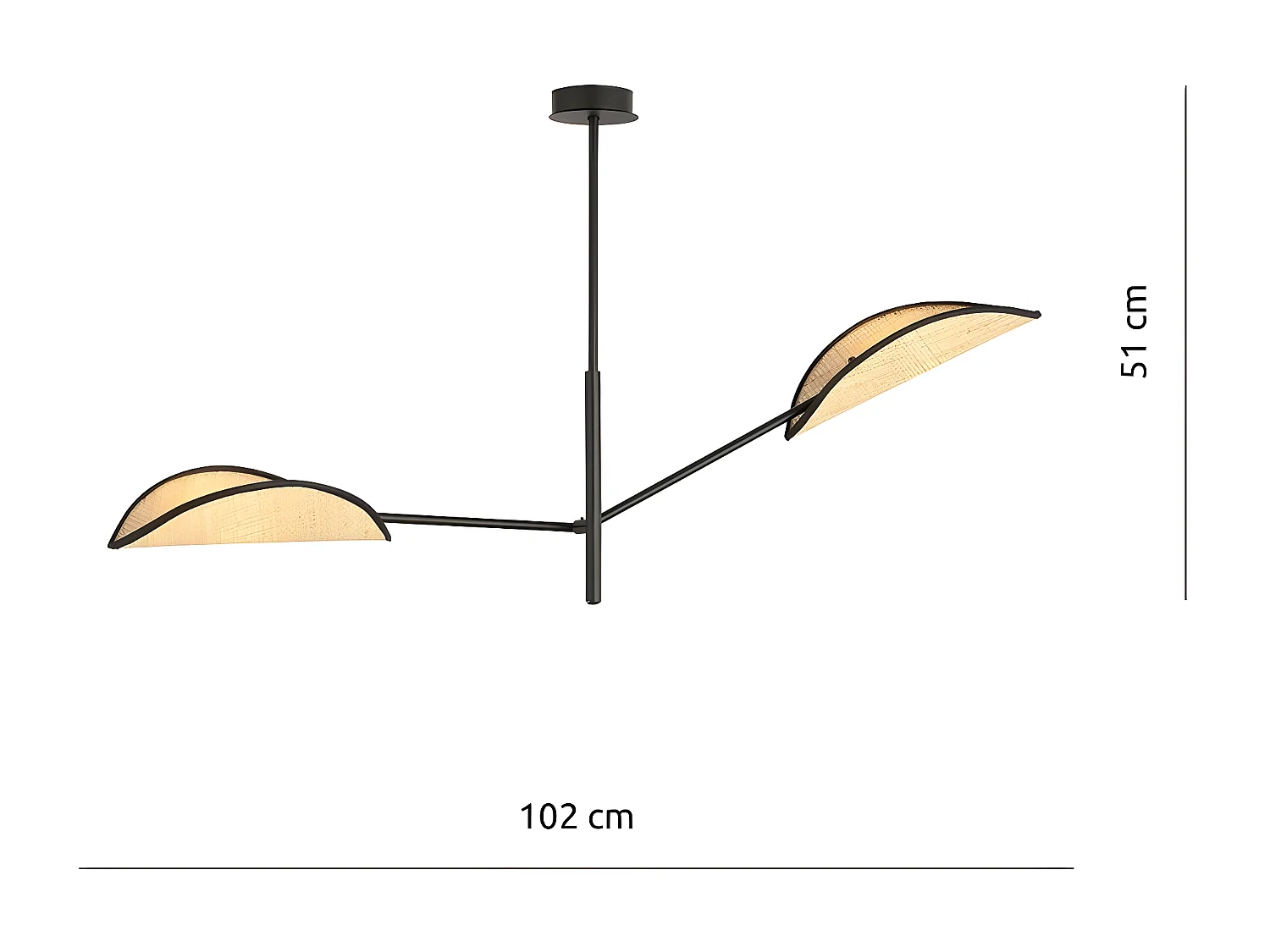 Candeeiro Suspenso Vene, Preto, 102x51x11 cm, EPIKASA