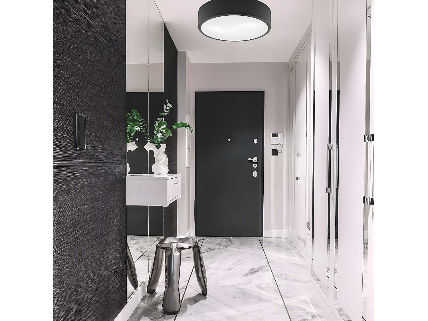 Candeeiro de Teto Dante, Preto, 36x36x8 cm, Seven Design