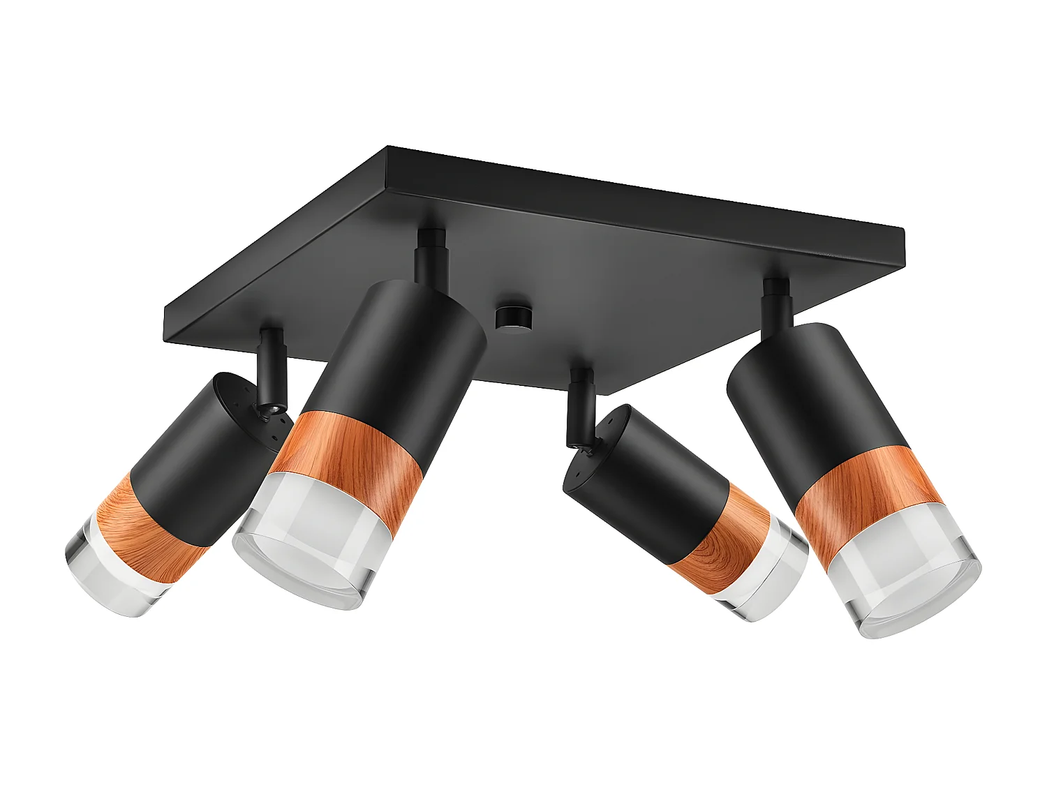 Plafonnier Aurora, Noir, 28x19x19 cm, Seven Design