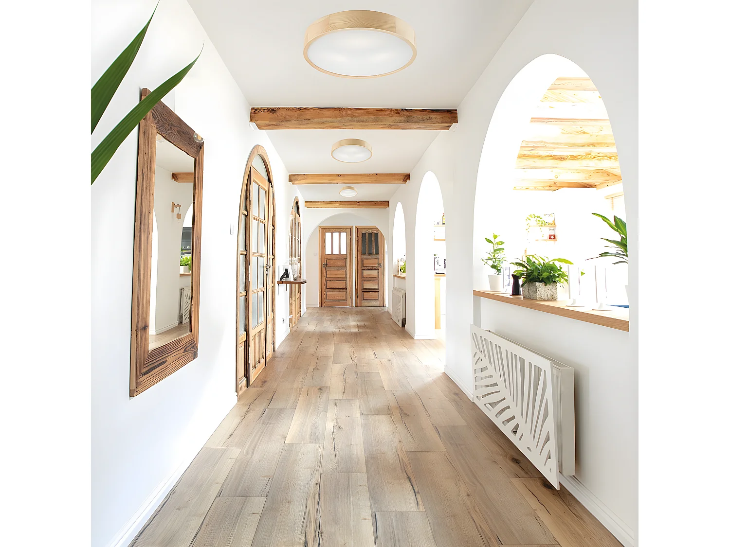 Plafondlamp Eveline, Bruin, 47x47x8 cm, EPIKASA