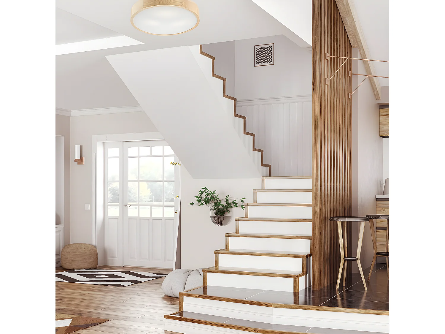 Plafondlamp Eveline, Bruin, 47x47x8 cm, EPIKASA