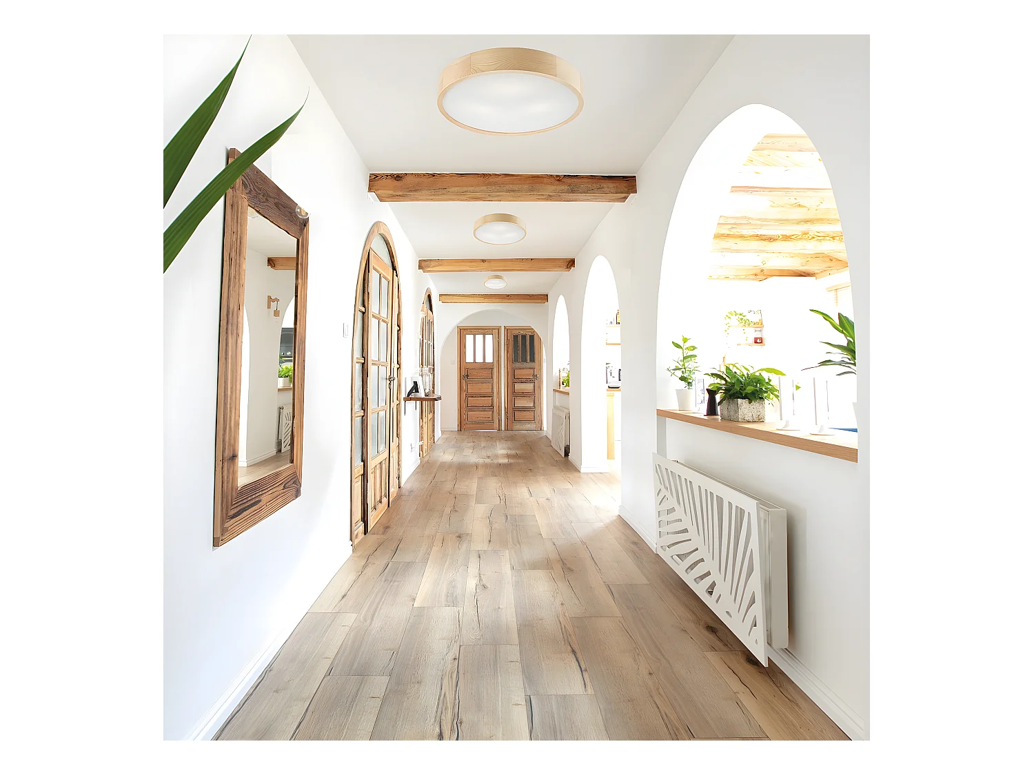 Plafonnier Eveline, Marron, 47x47x8 cm, EPIKASA