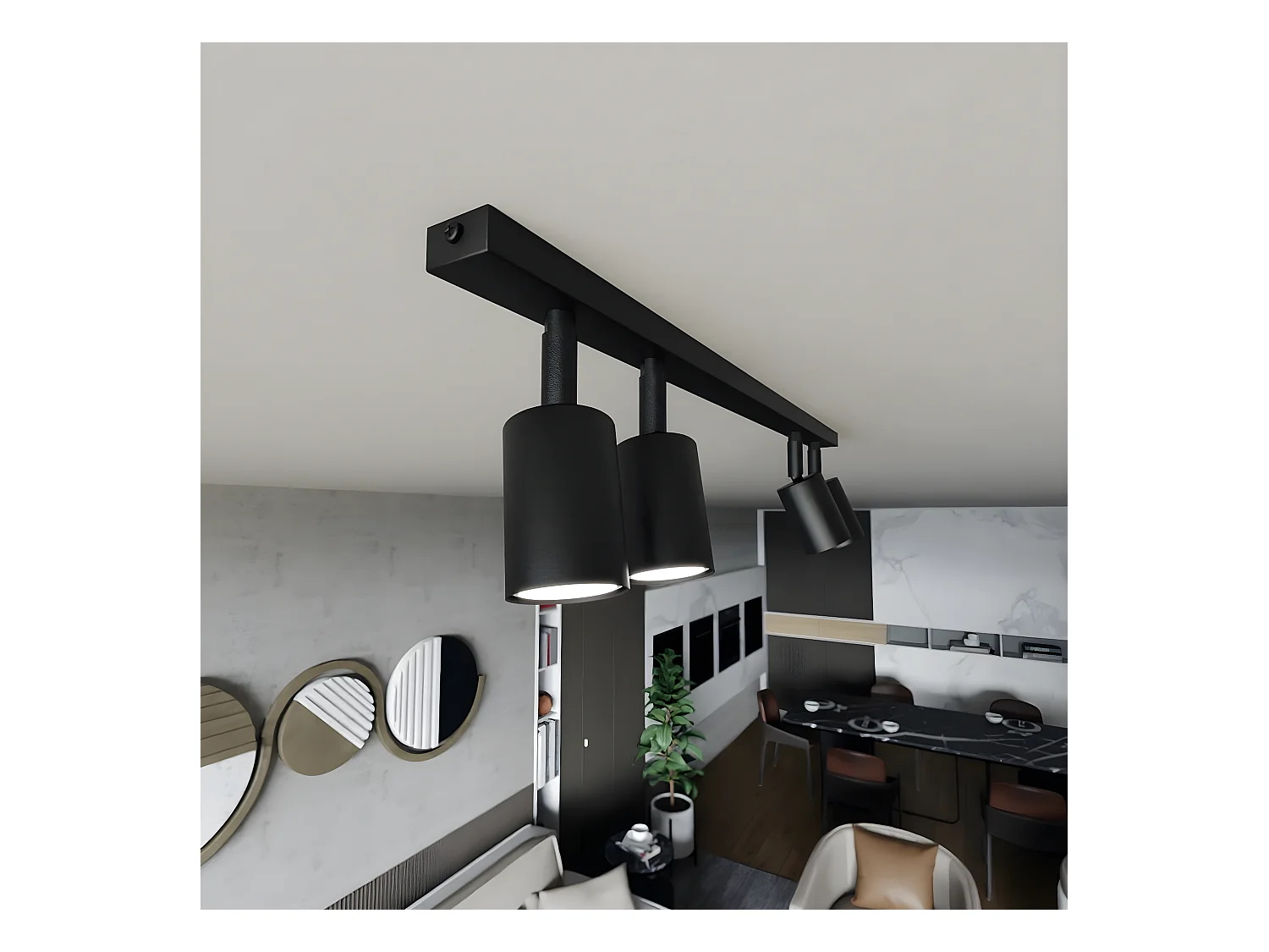 Plafonnier Eveline, Marron, 47x47x8 cm, EPIKASA