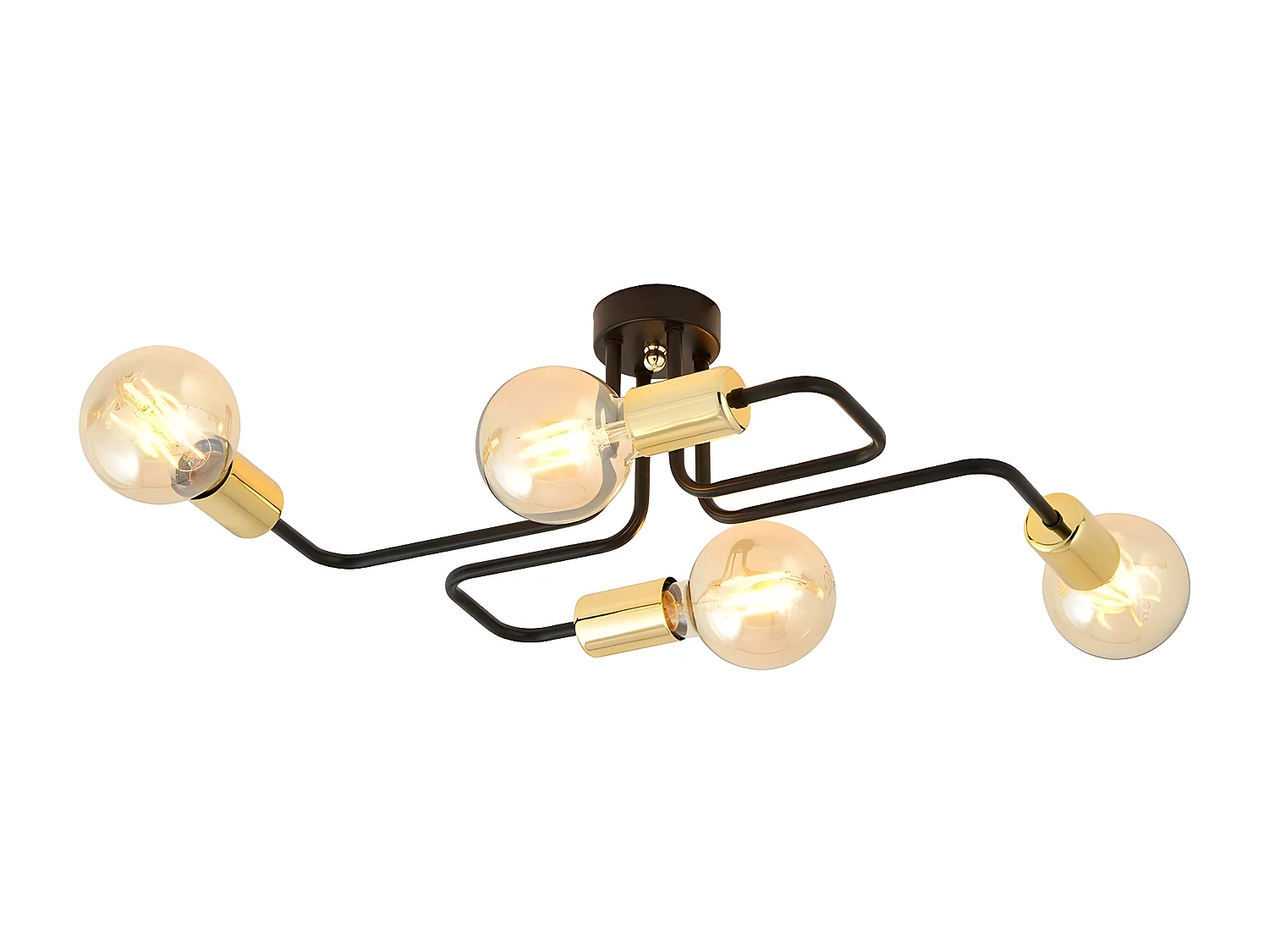 Candeeiro de Teto Veken 5, Preto, 45x17x30 cm, Seven Design