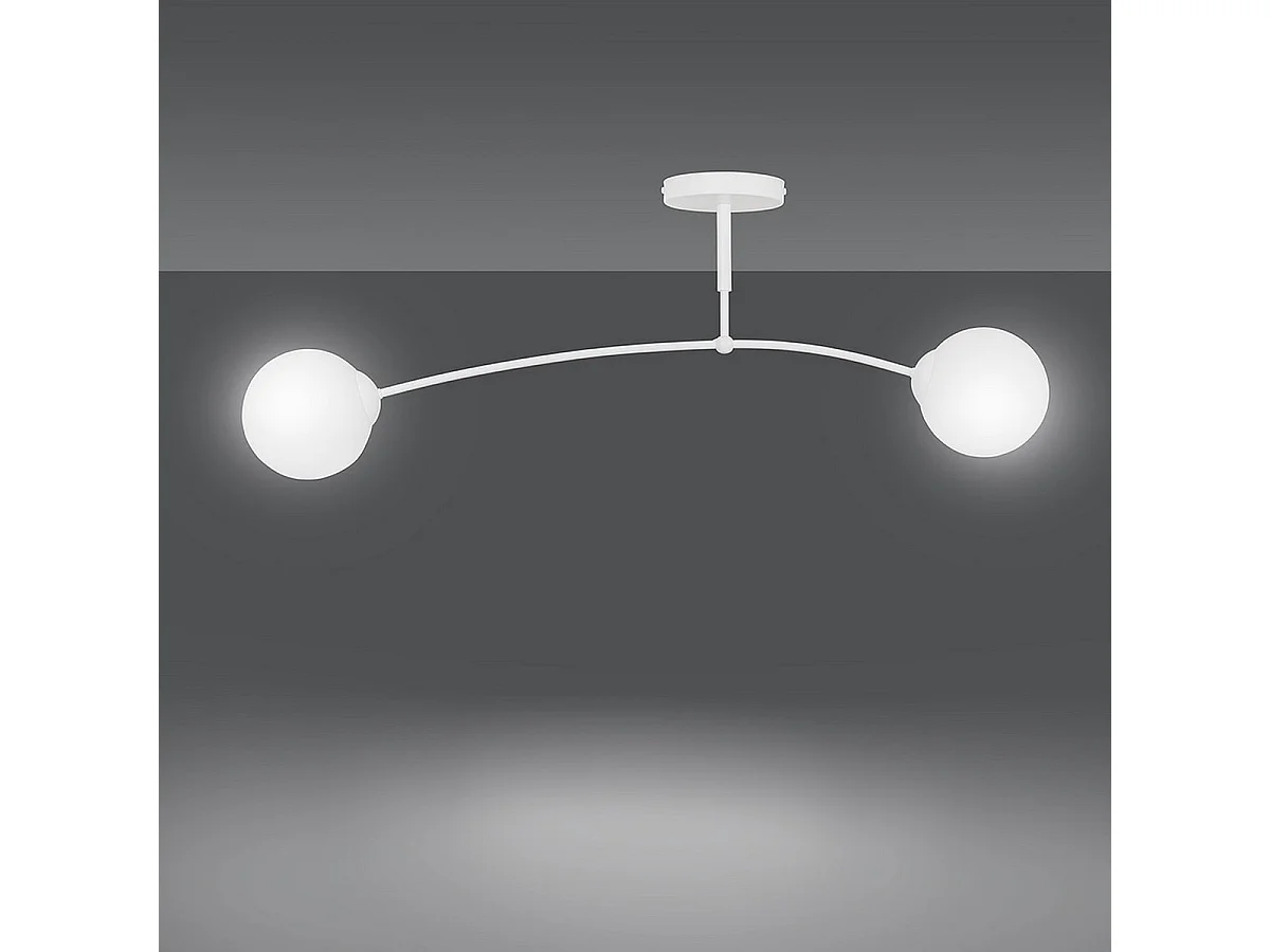 Plafonnier Pregos, Blanc, 60x20x14 cm, Seven Design