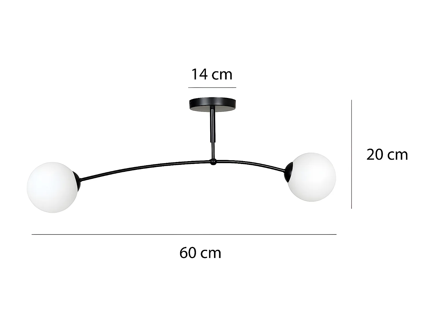 Plafonnier Pregos, Blanc, 60x20x14 cm, Seven Design