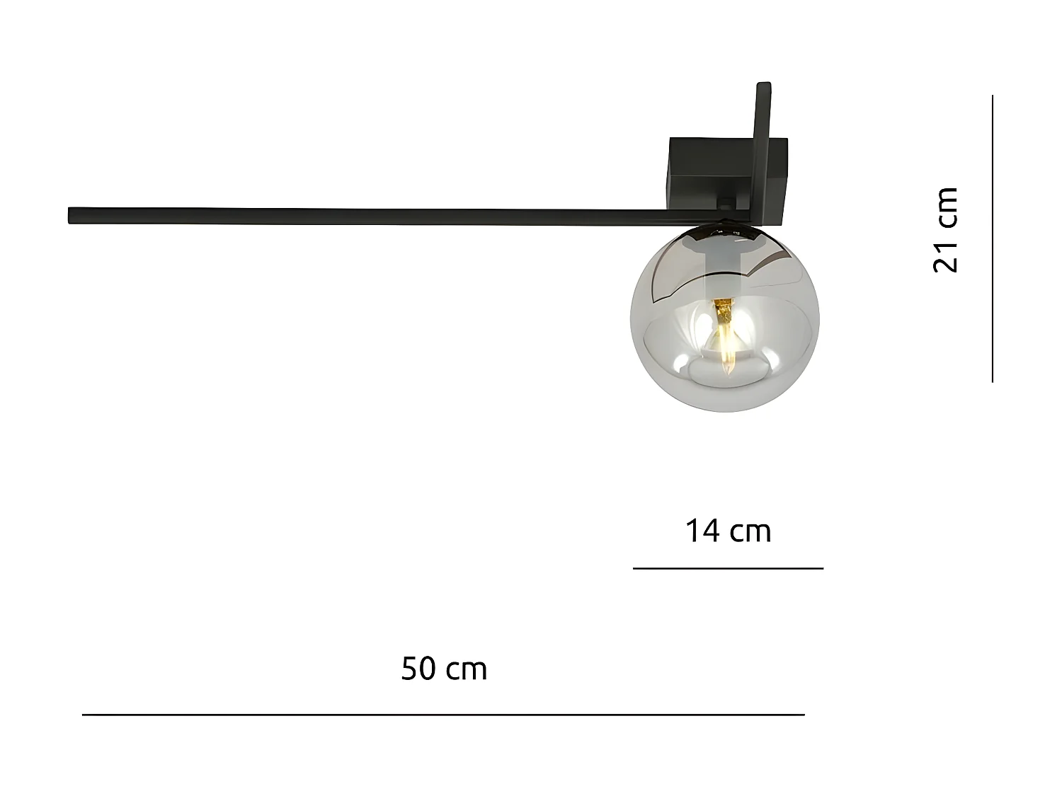 Plafondlamp Imago 11, Zwart, 50x21x18 cm, Seven Design