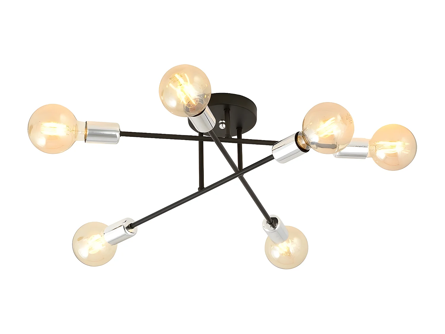 Candeeiro de Teto Veken, Preto, 55x17x55 cm, EPIKASA