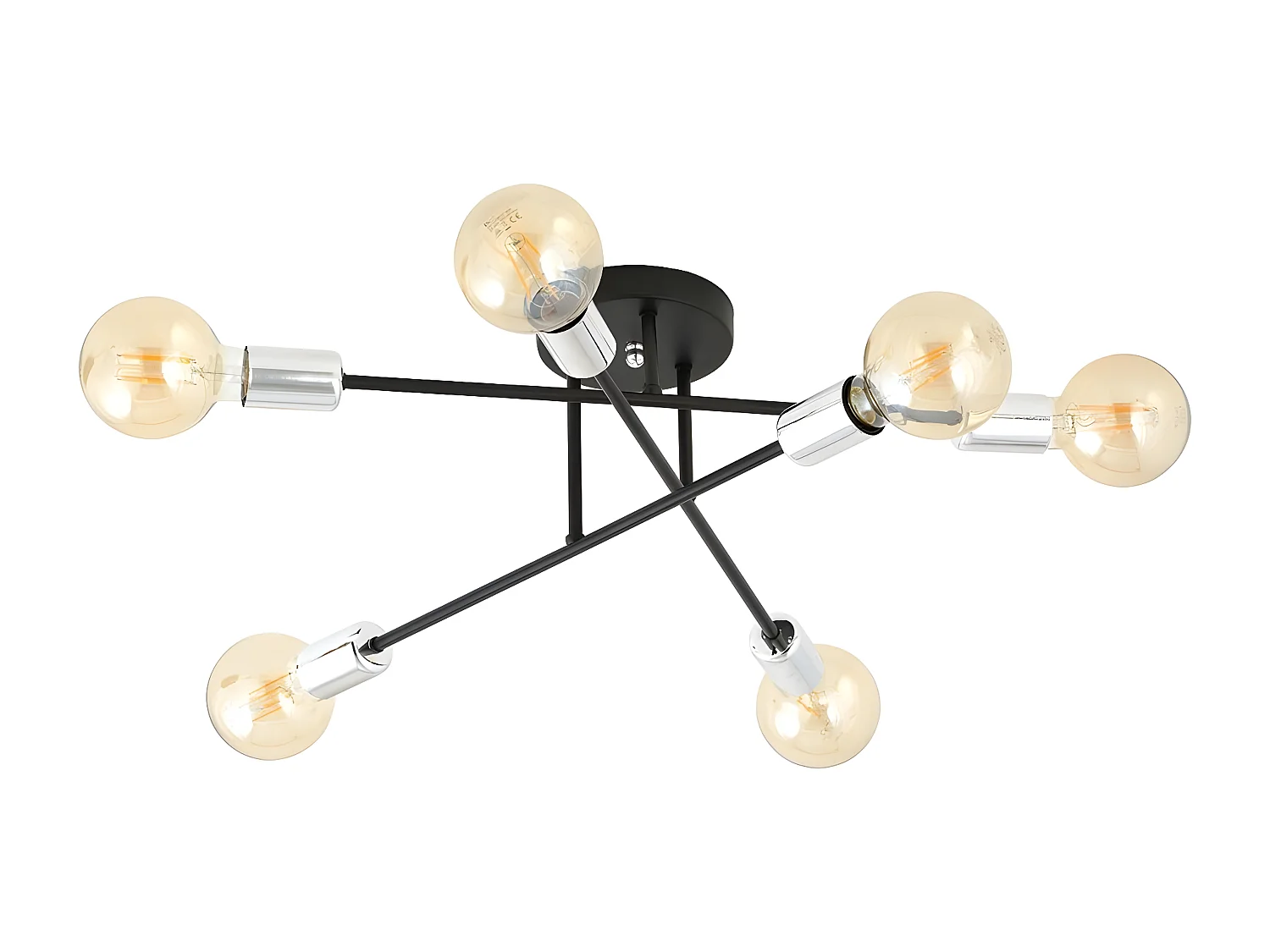 Candeeiro de Teto Veken, Preto, 55x17x55 cm, EPIKASA