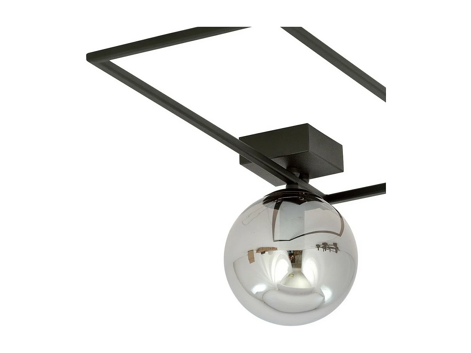 Plafonnier Imago 6, Noir, 50x21x18 cm, Seven Design