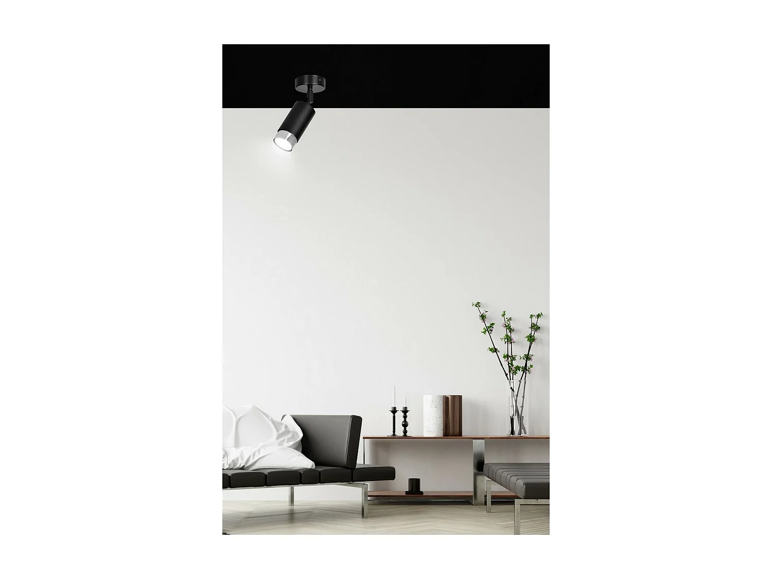 Candeeiro Hiro 2, Preto, 8x19x8 cm, Seven Design