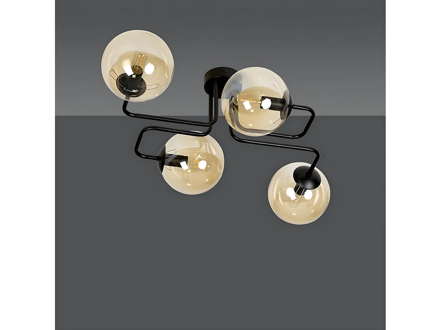 Candeeiro de Teto Brendi, Âmbar, 55x32x50 cm, Seven Design