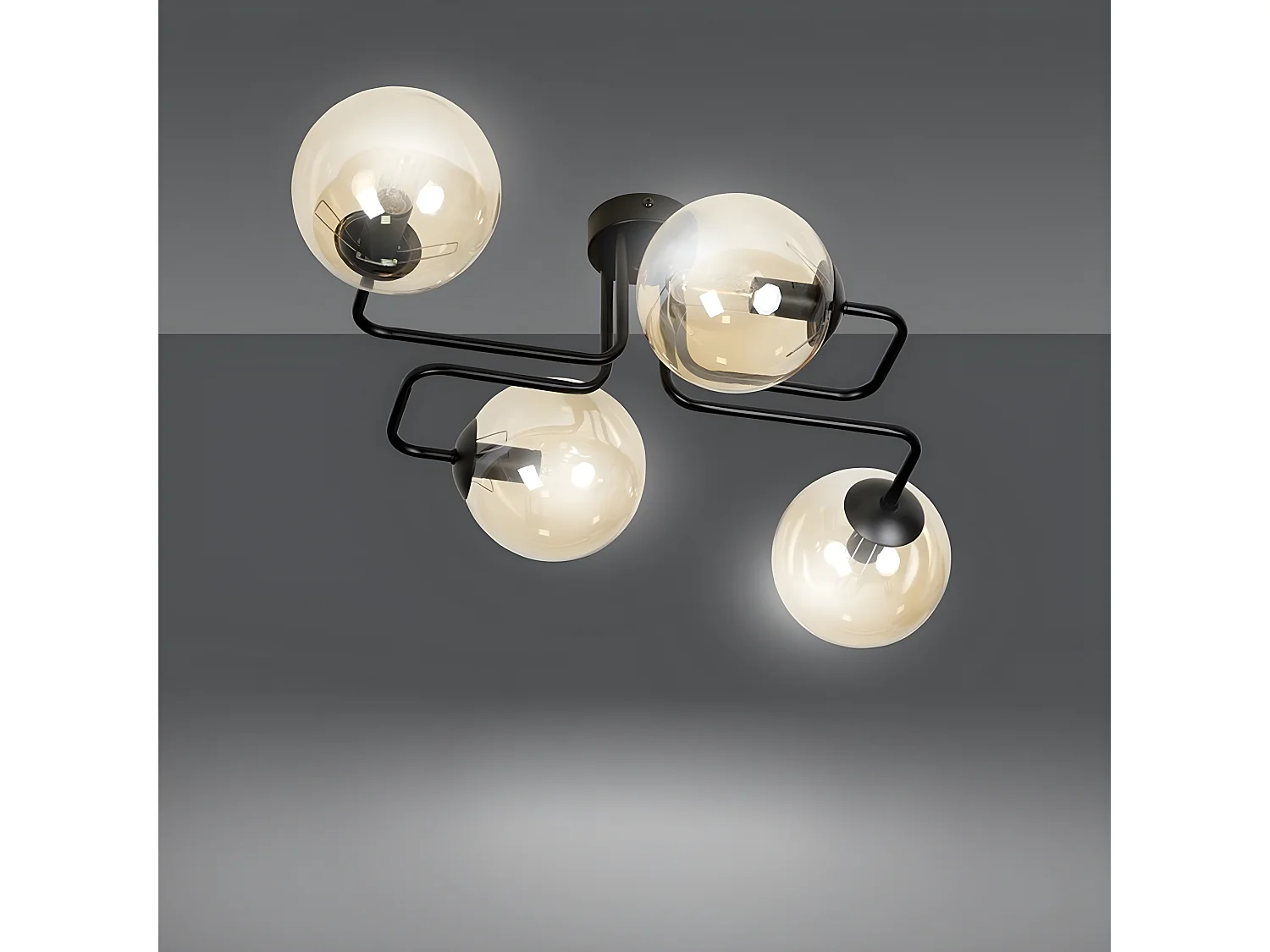 Candeeiro de Teto Brendi, Âmbar, 55x32x50 cm, Seven Design