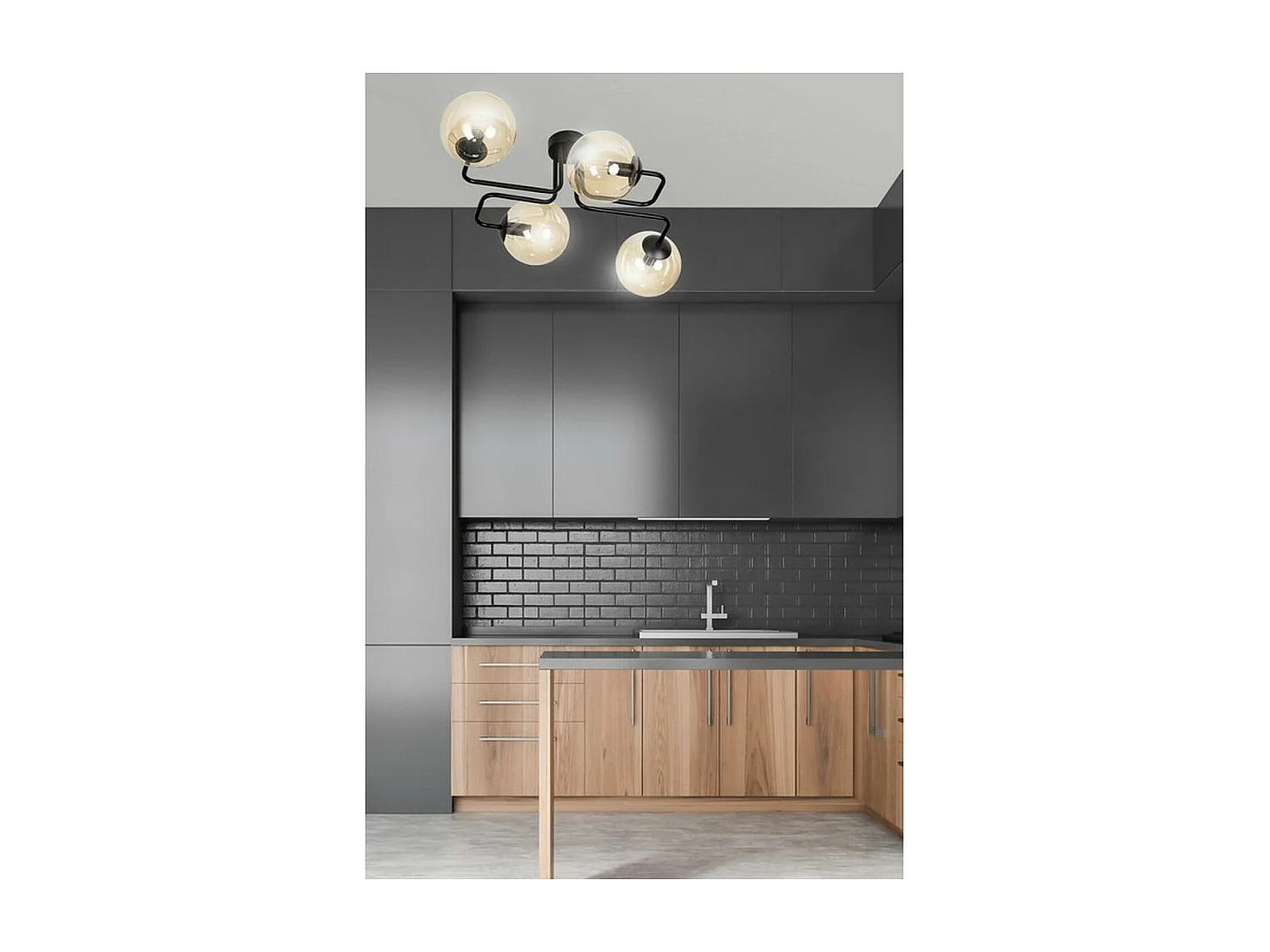 Candeeiro de Teto Brendi, Âmbar, 55x32x50 cm, Seven Design