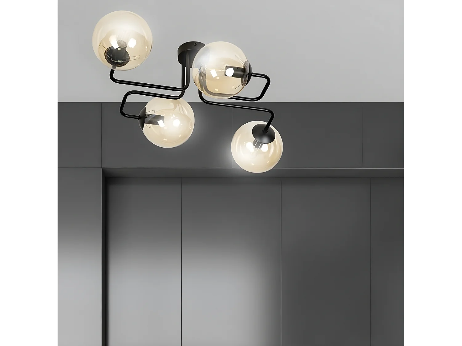 Candeeiro de Teto Brendi, Âmbar, 55x32x50 cm, Seven Design