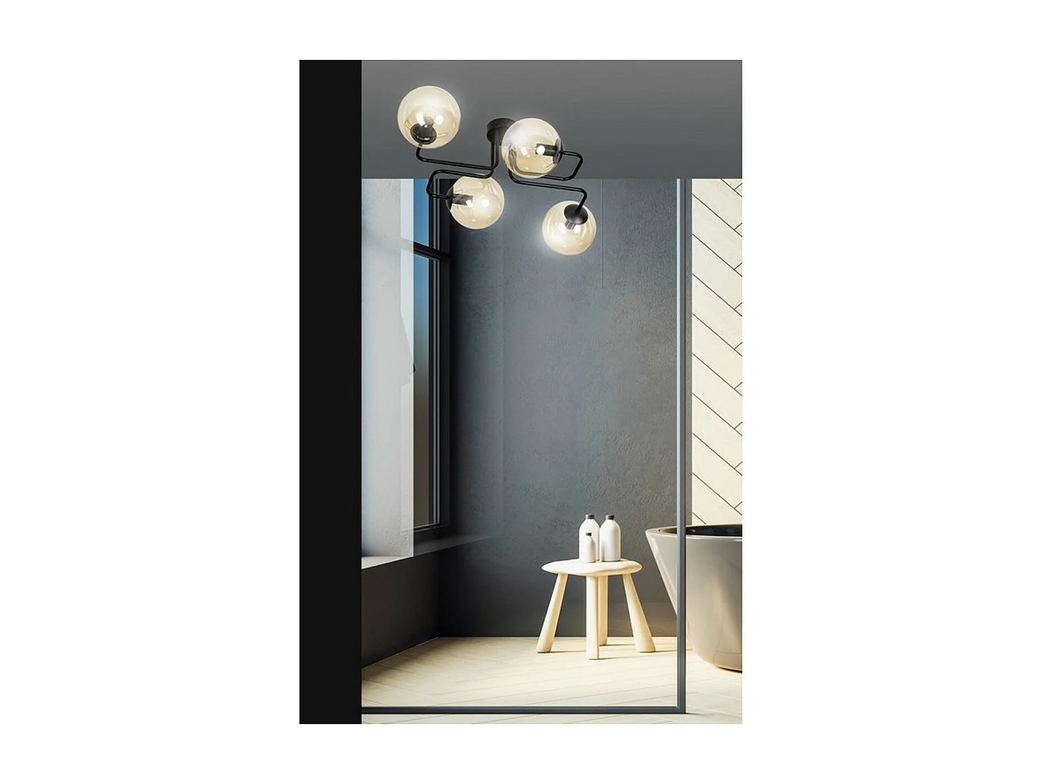 Candeeiro de Teto Brendi, Âmbar, 55x32x50 cm, Seven Design