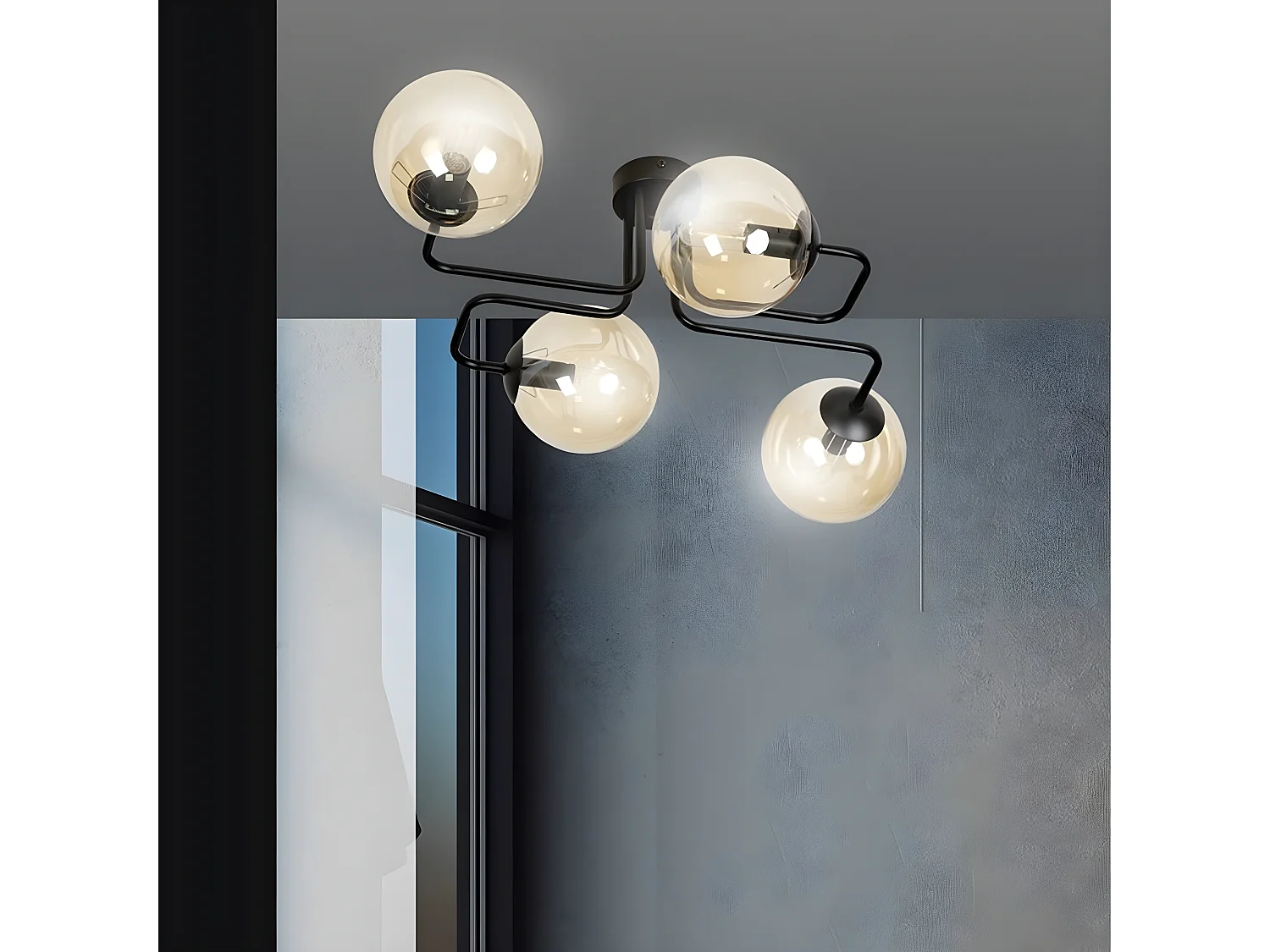 Candeeiro de Teto Brendi, Âmbar, 55x32x50 cm, Seven Design