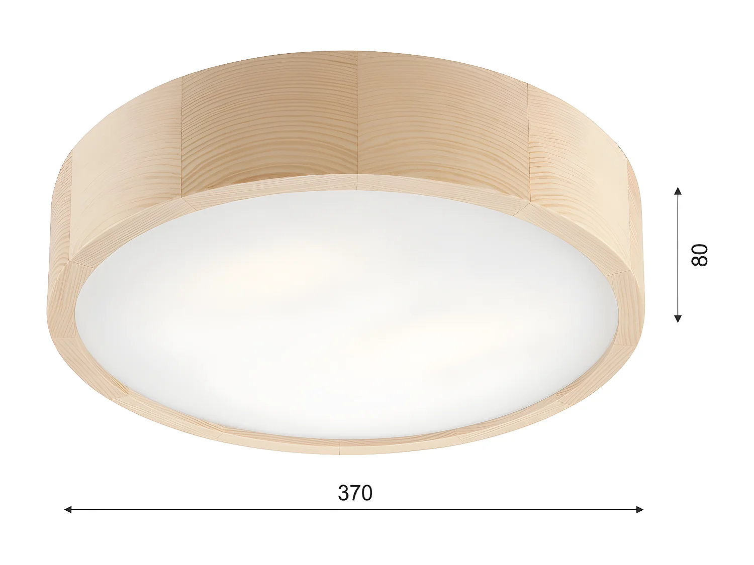 Plafonnier Eveline, Marron, 37x37x8 cm, EPIKASA