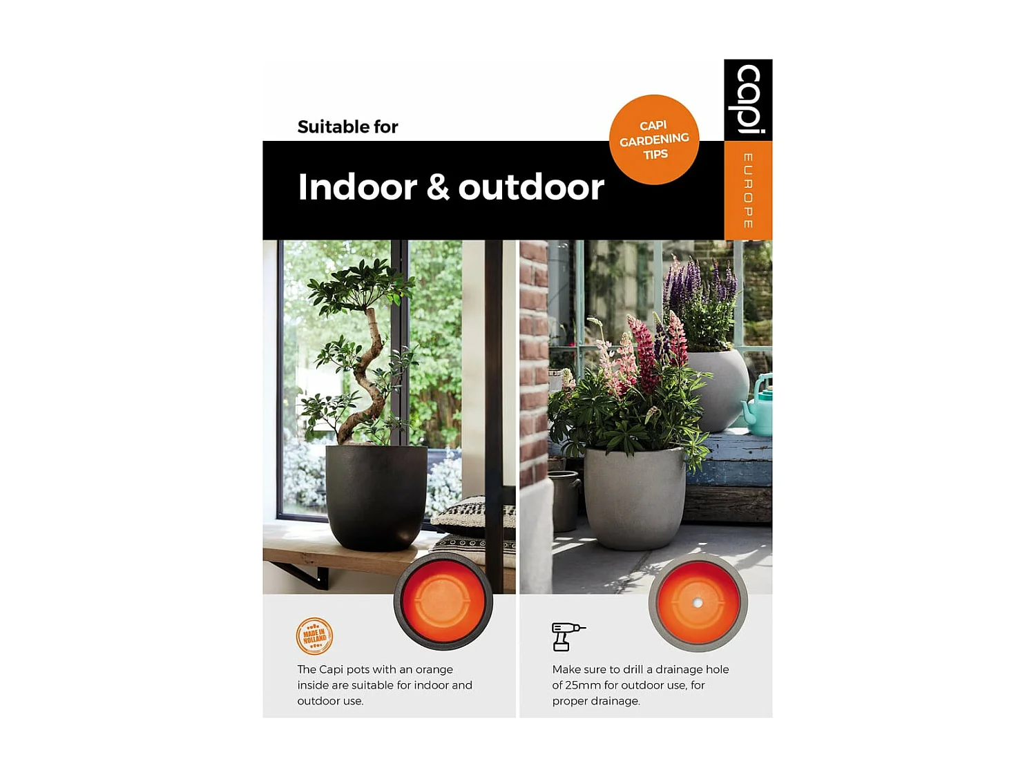 Macetero Waste Smooth gris 43x41 cm