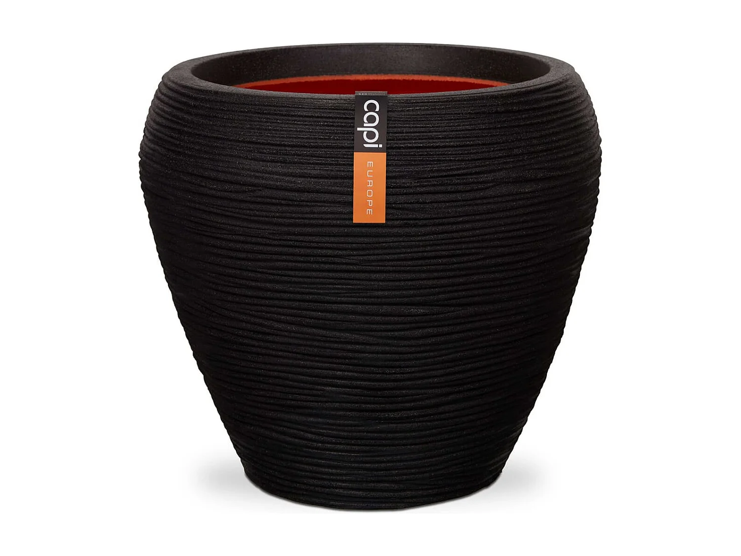 Vaso afunilado  Rib 42x38 cm preto KBLR362