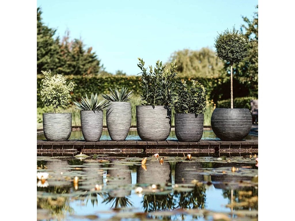 Jarrón  Rib elegante Deluxe gris antracita 45x72 cm