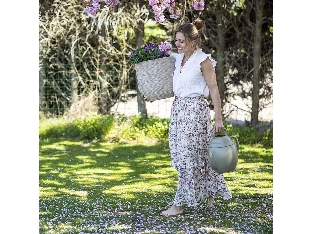 Pot à fleurs Waste Rib 43x41 cm Beige terrazzo