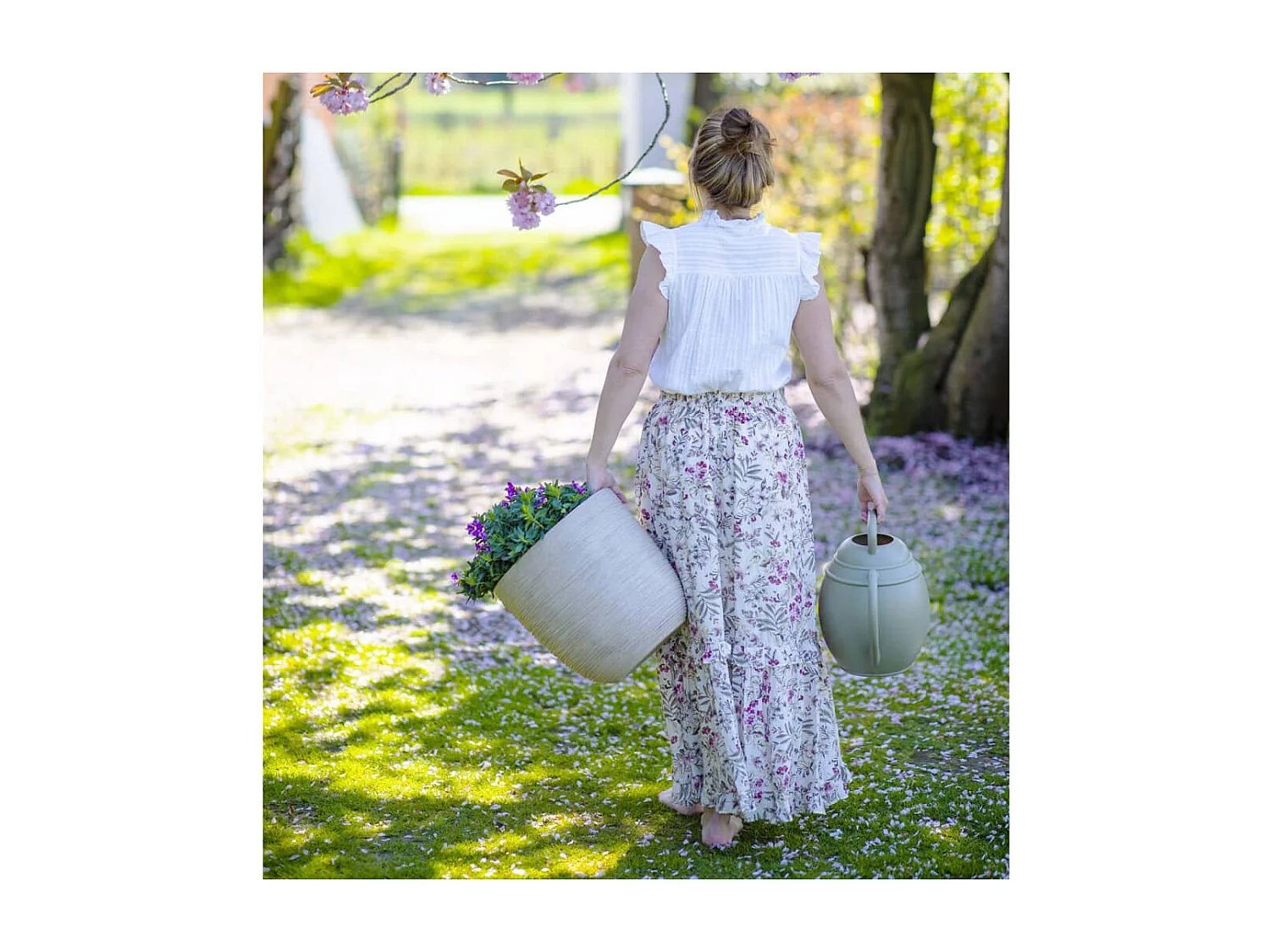 Pot à fleurs Waste Rib 43x41 cm Beige terrazzo