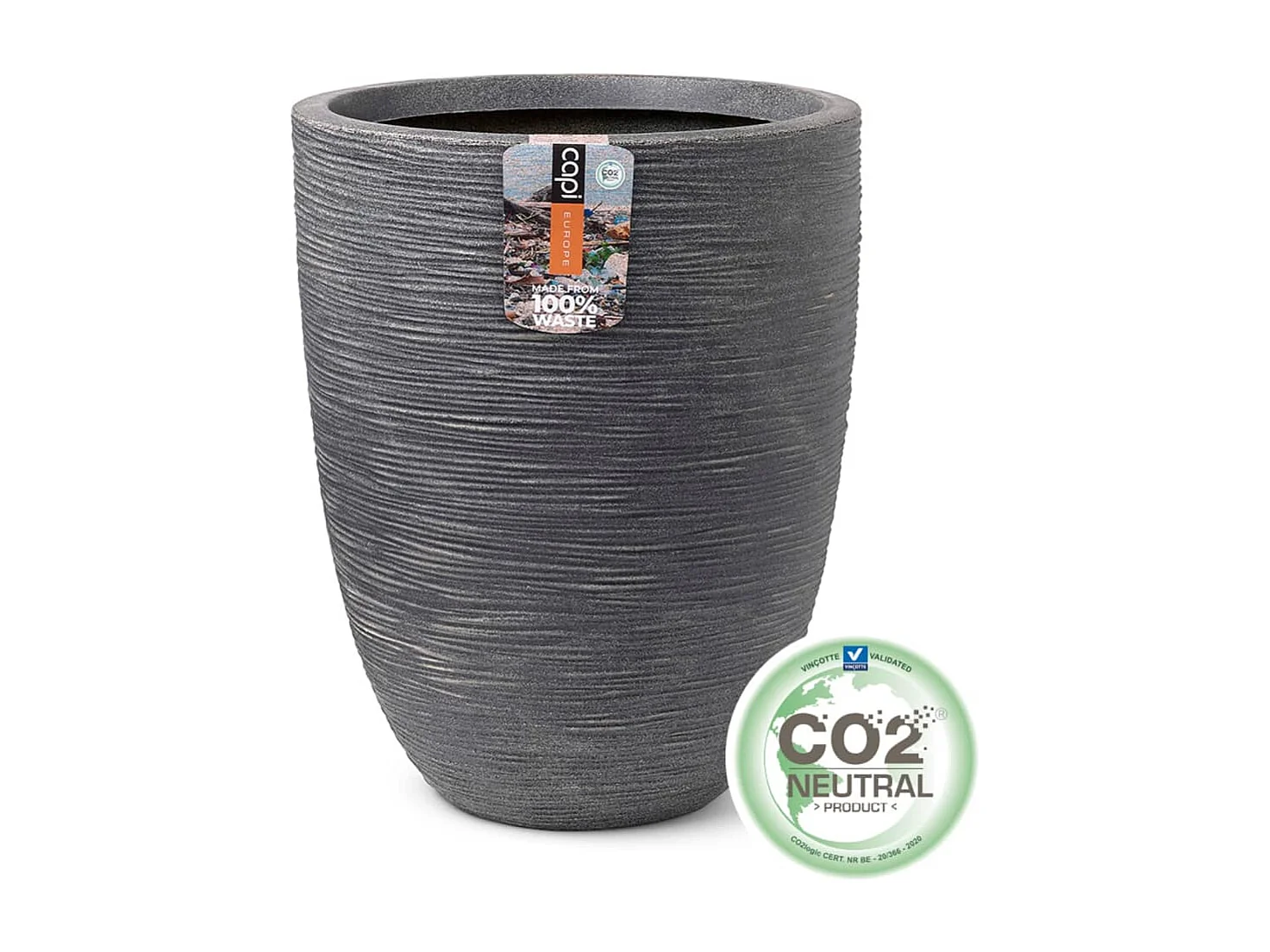 Pot à fleurs Waste Rib 34x46 cm Gris