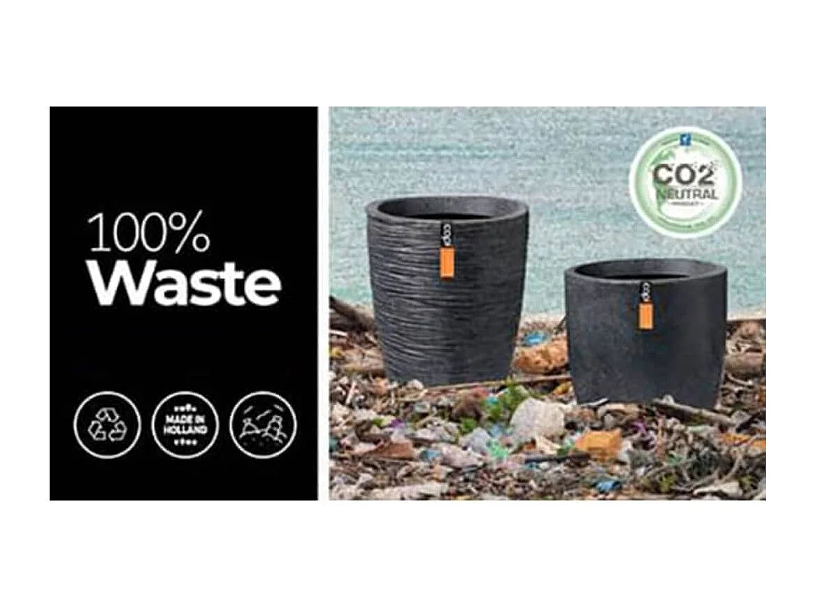 Pot à fleurs Waste Rib 34x46 cm Gris