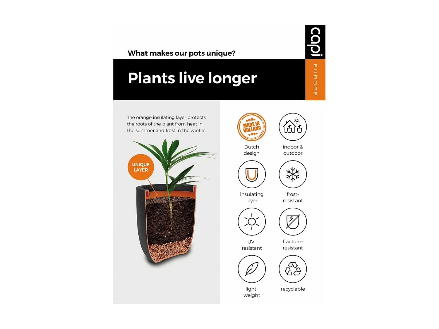 Pot à fleurs  Rib Élégant Bas 36x47 cm Anthracite KOFZ782