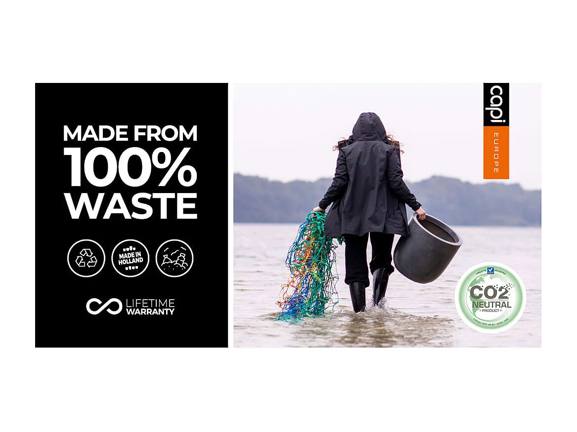 Macetero Waste Smooth beige terrazo 35x34 cm