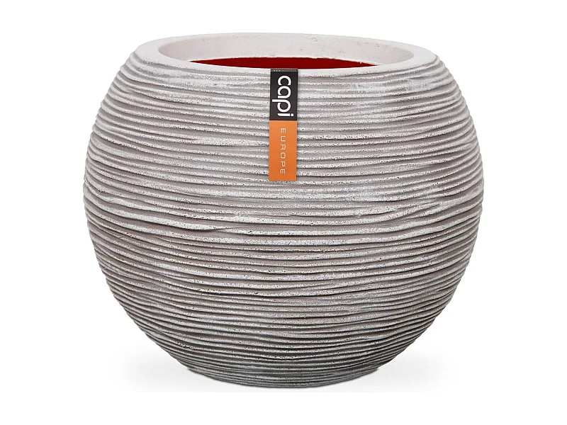 Vaso redondo  Rib 40x32 cm marfim KOFI270