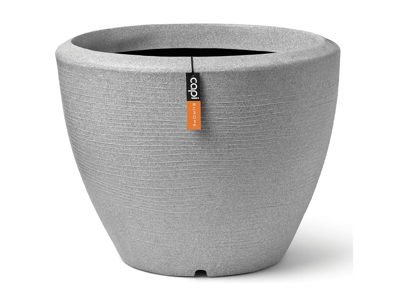 Macetero con forma cónica Arc Granite marfil bajo 48x35 cm