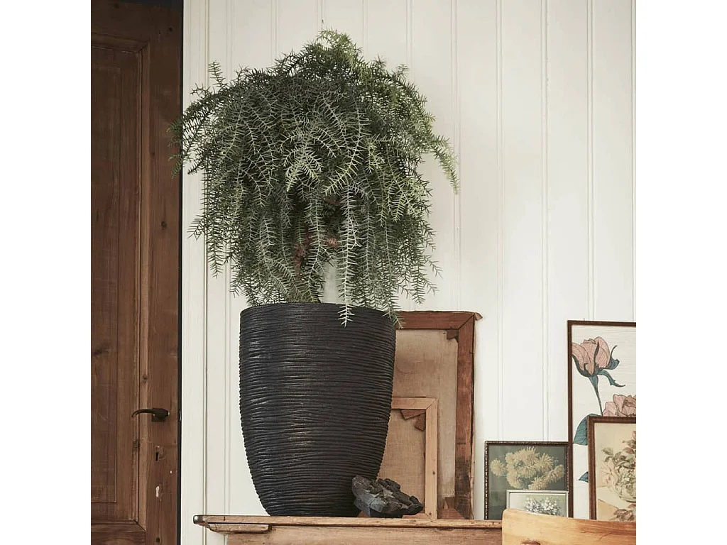 Vaso elegante e baixo  Rib 46x58 cm preto KBLR783