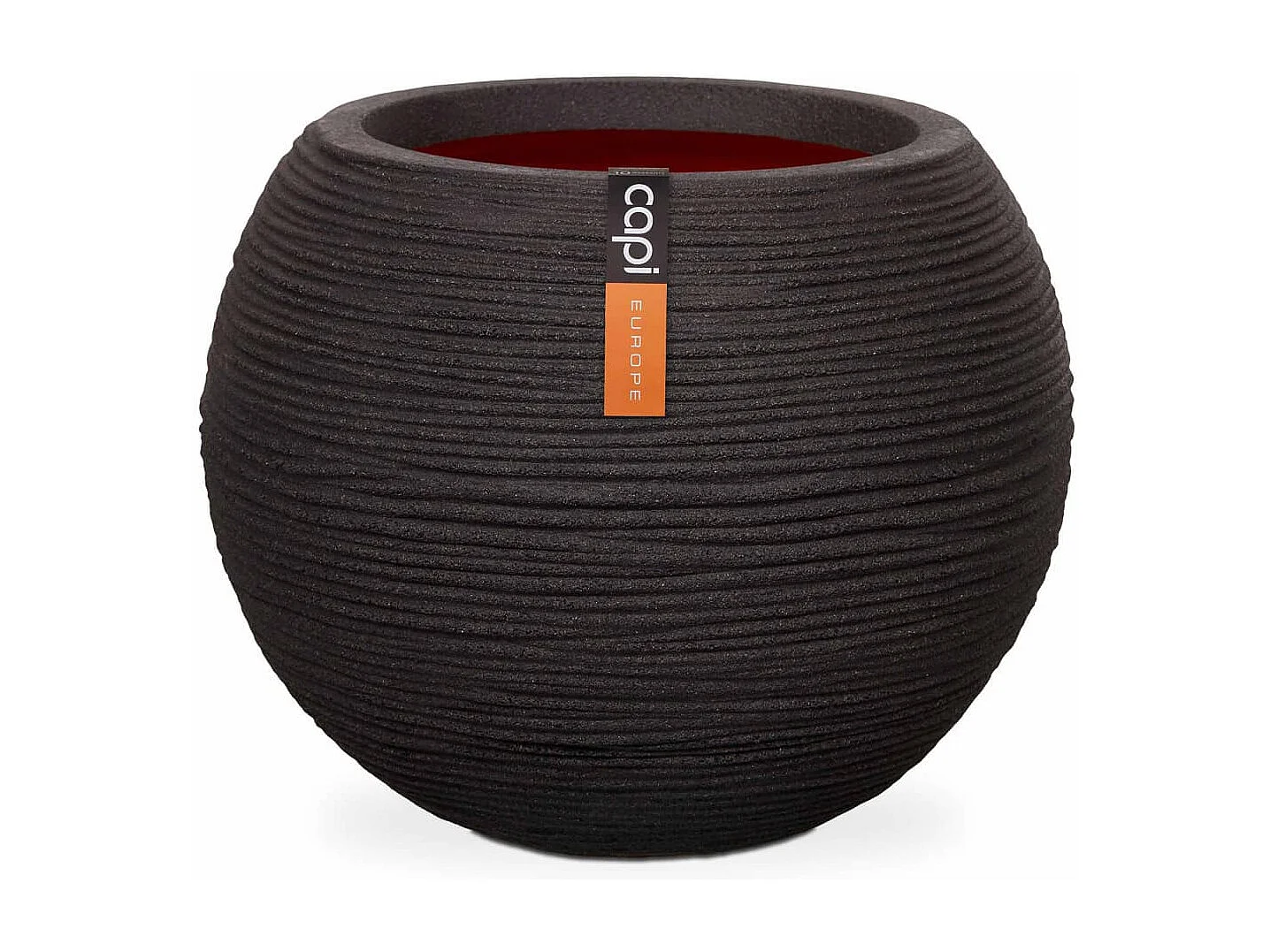 Jarrón en forma de bola  Rib 40x32 cm negro KBLR270