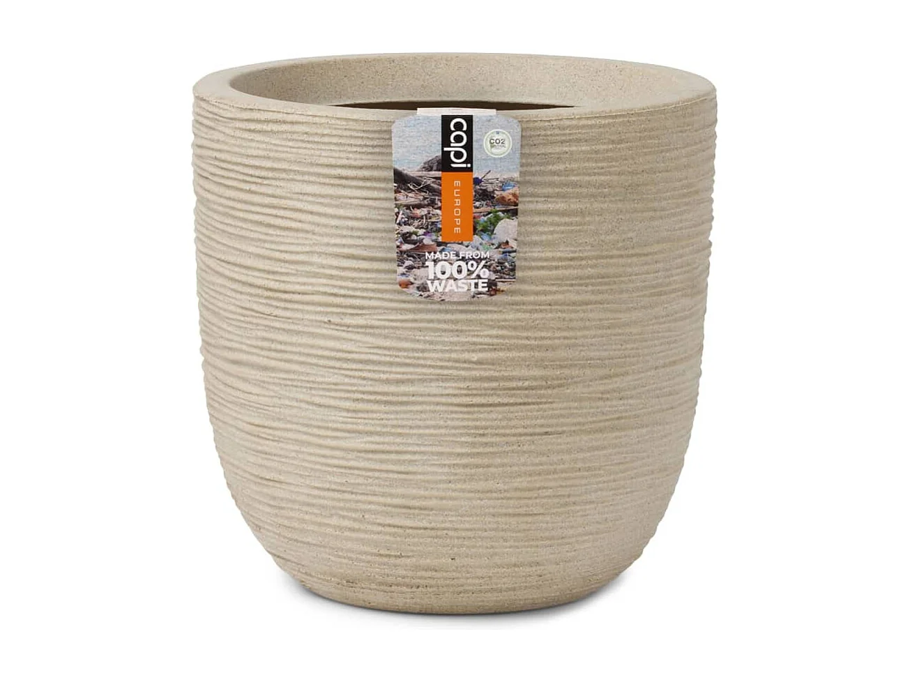 Macetero Waste Rib beige terrazo 35x34 cm