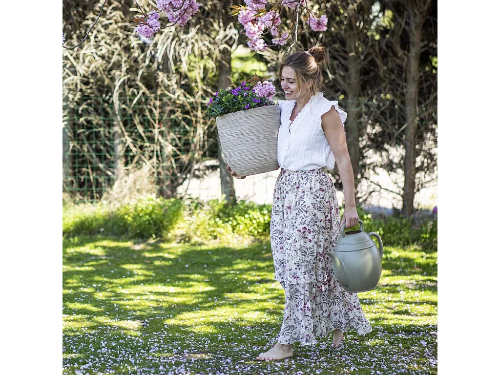 Macetero Waste Rib beige terrazo 35x34 cm