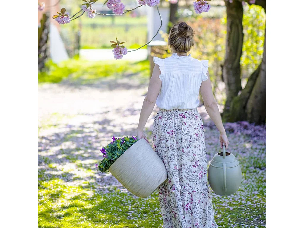 Macetero Waste Rib beige terrazo 35x34 cm