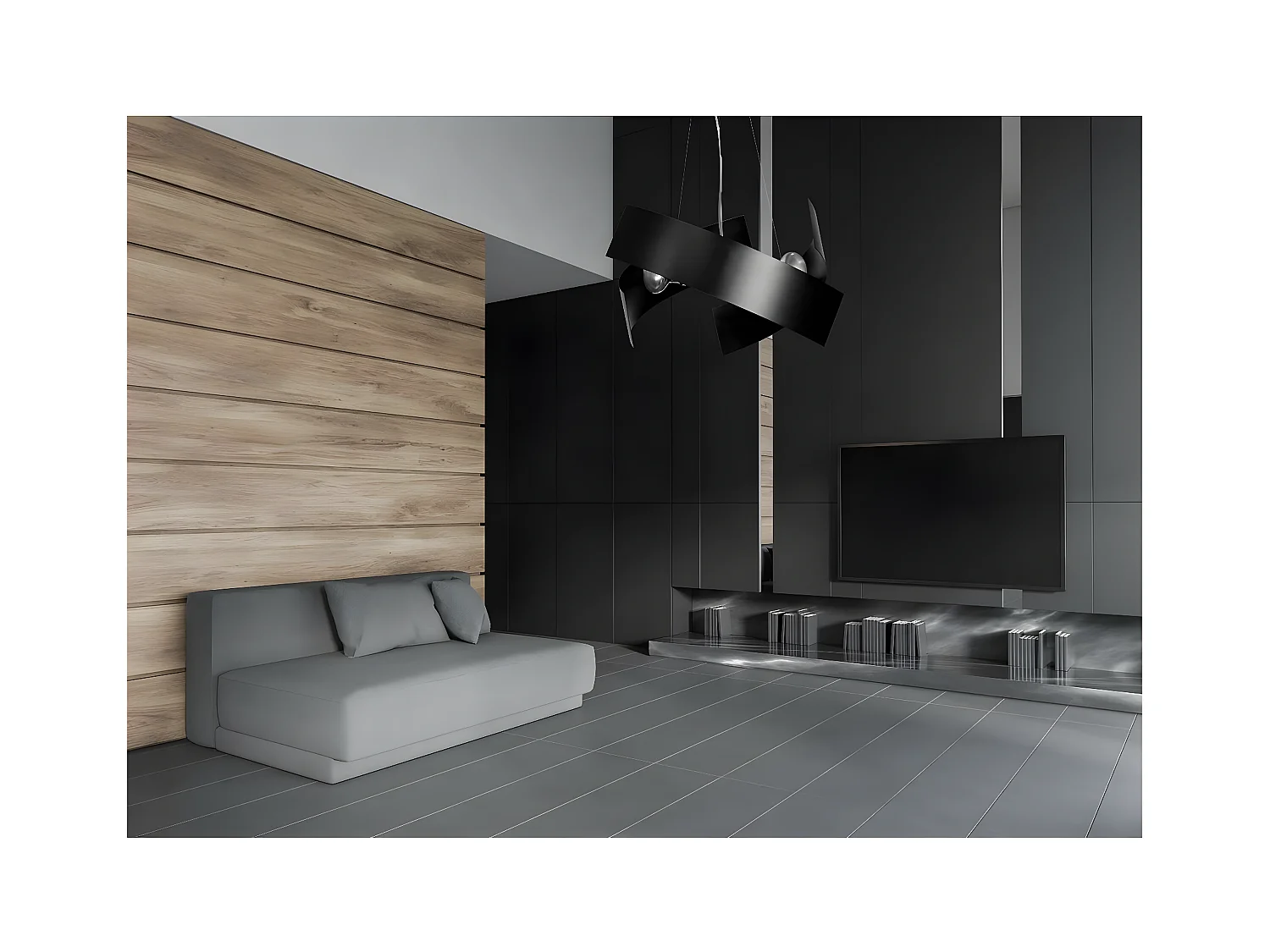 Suspension Modo, Noir, 45x100x45 cm, EPIKASA