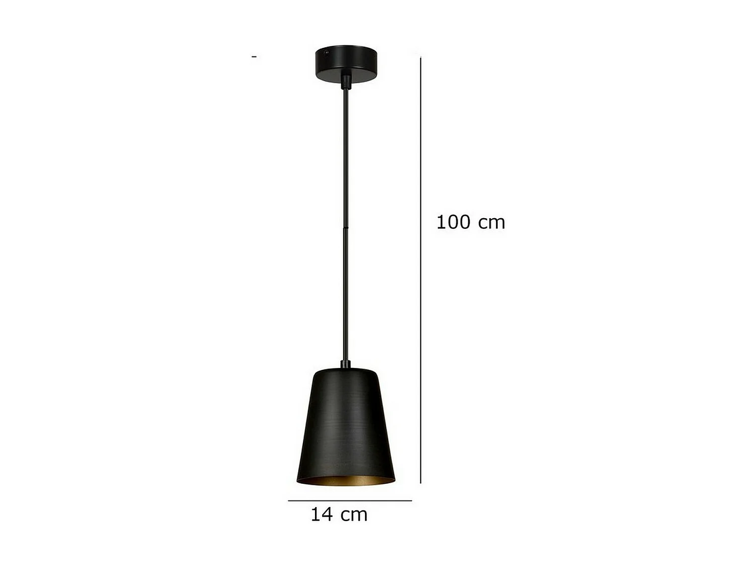 Candeeiro Suspenso Milargo 3, Preto, 14x100x14 cm, Seven Design