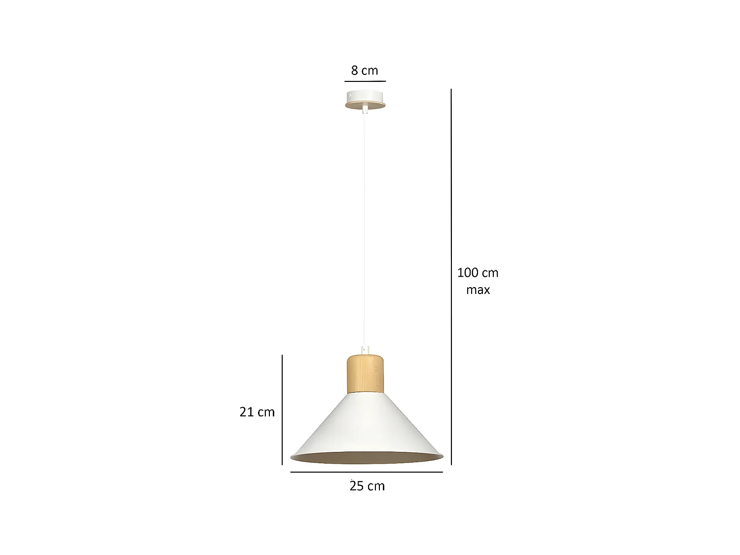 Lampada a Sospensione Rowen, Bianco, 25x100x25 cm, EPIKASA