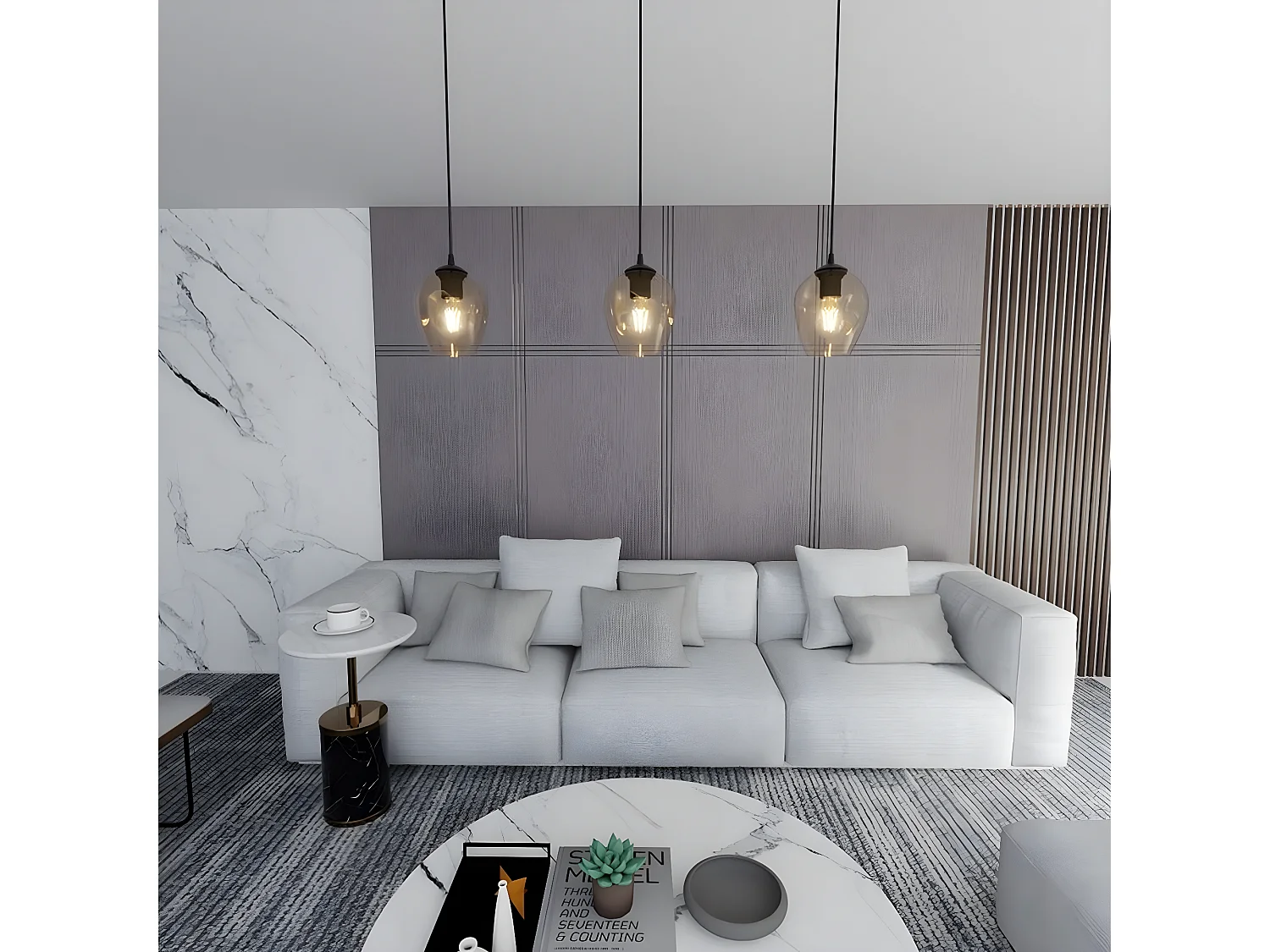 Hanglamp Istar, Amber, 14x100x14 cm, Seven Design