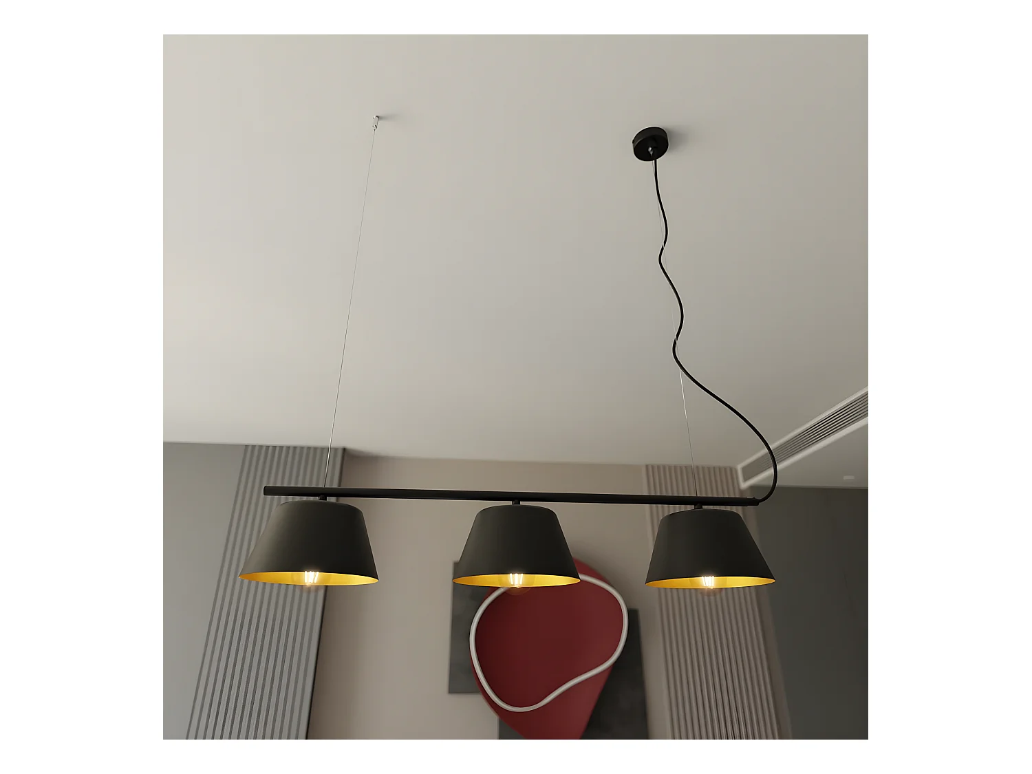 Suspension Gelato, Noir, 82x100x20 cm, EPIKASA