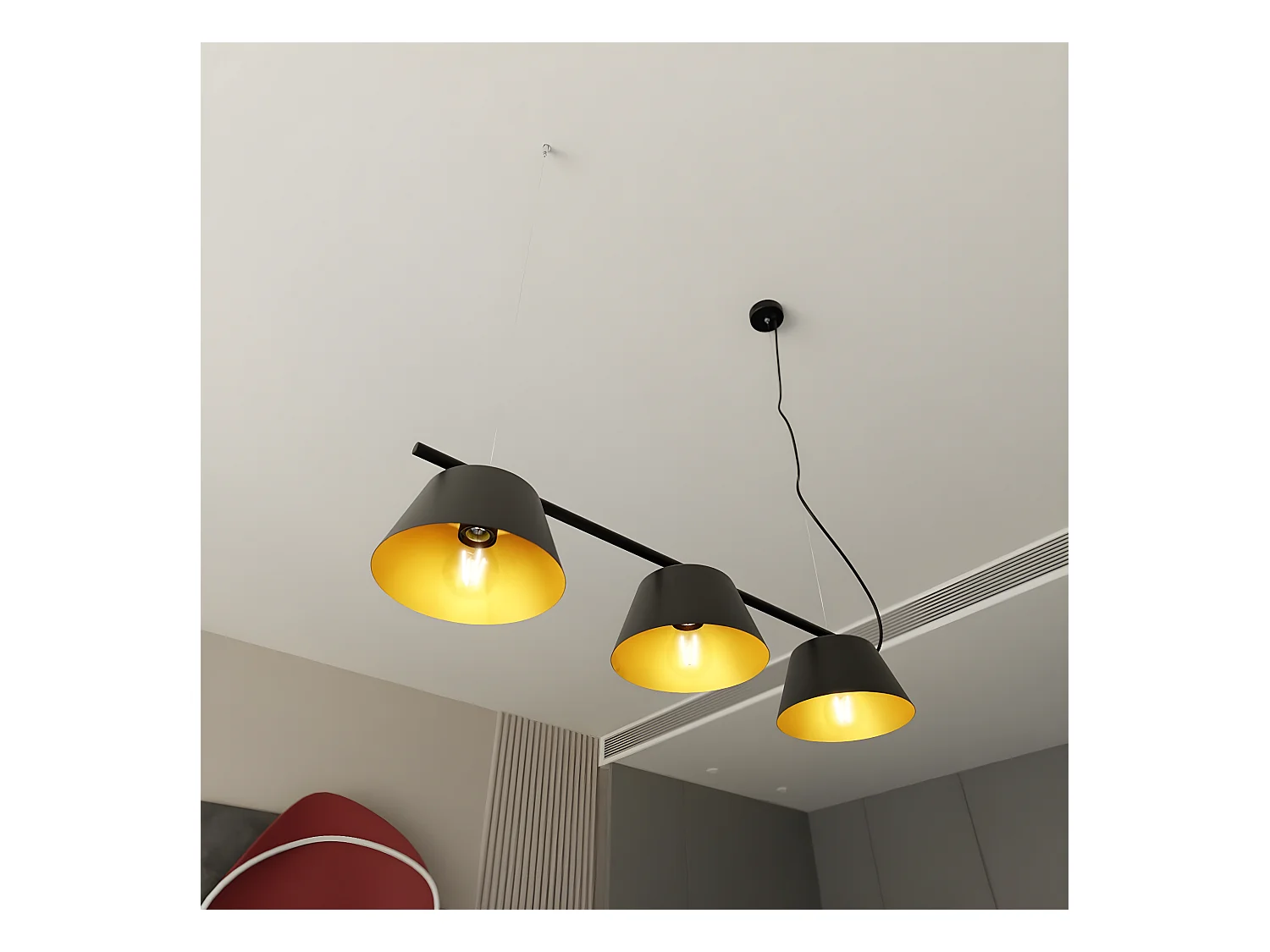 Suspension Gelato, Noir, 82x100x20 cm, EPIKASA