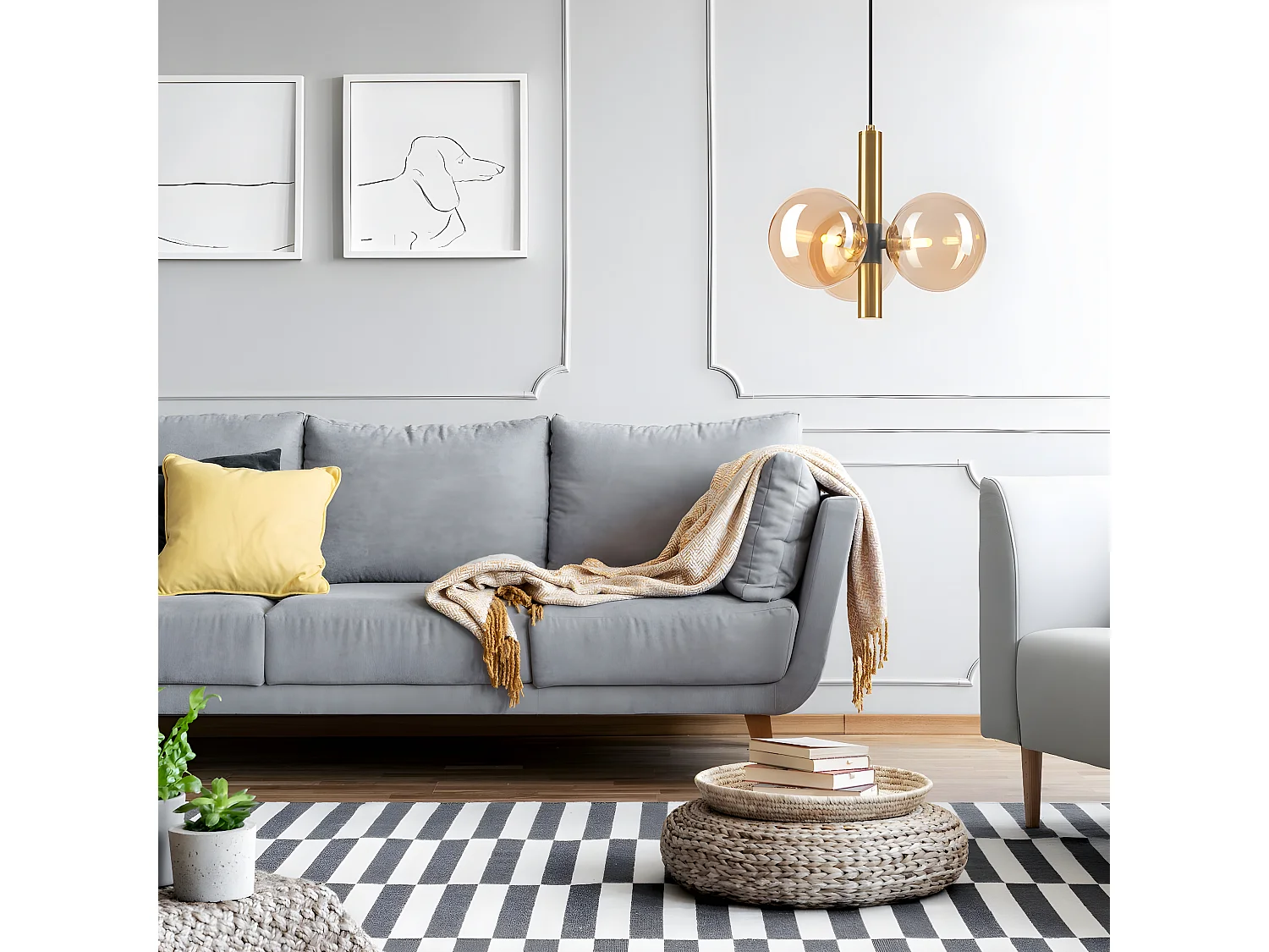 Hanglamp Rollo, Goud, 35x35x120 cm, EPIKASA